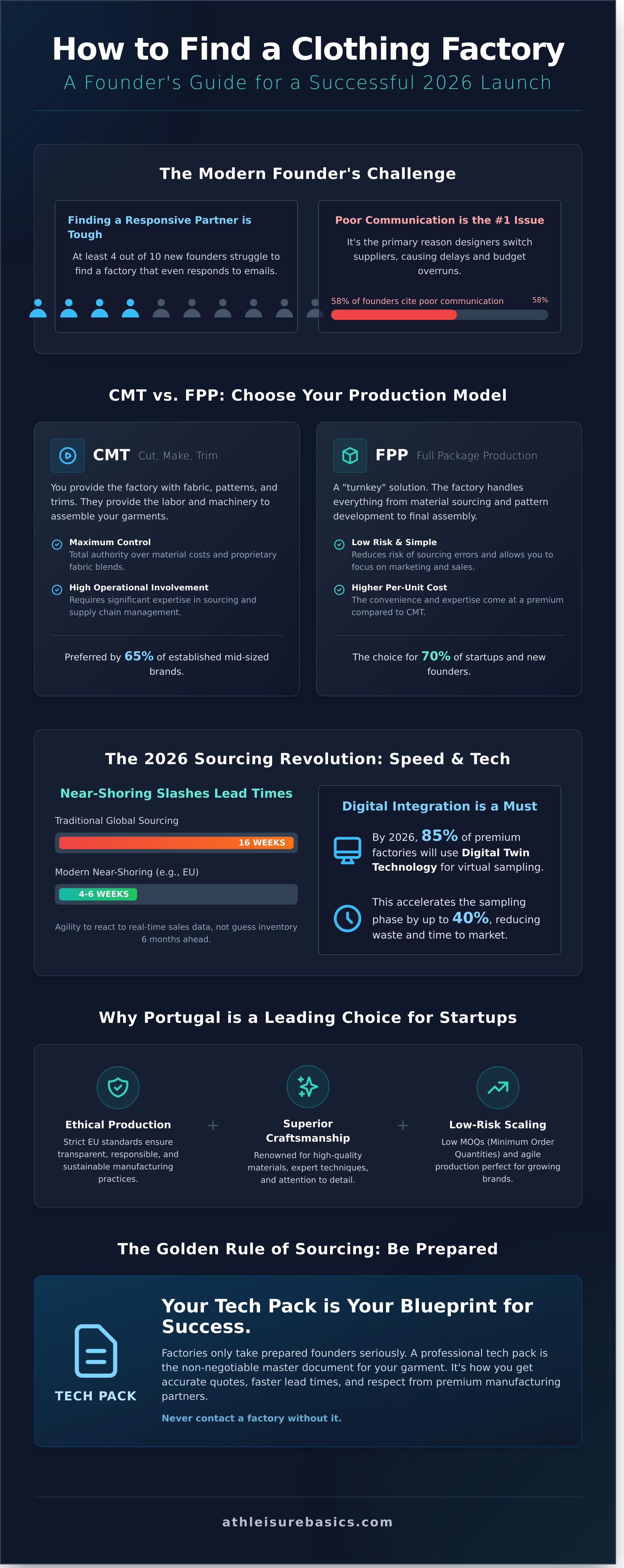 How to find a clothing factory infographic - visual guide