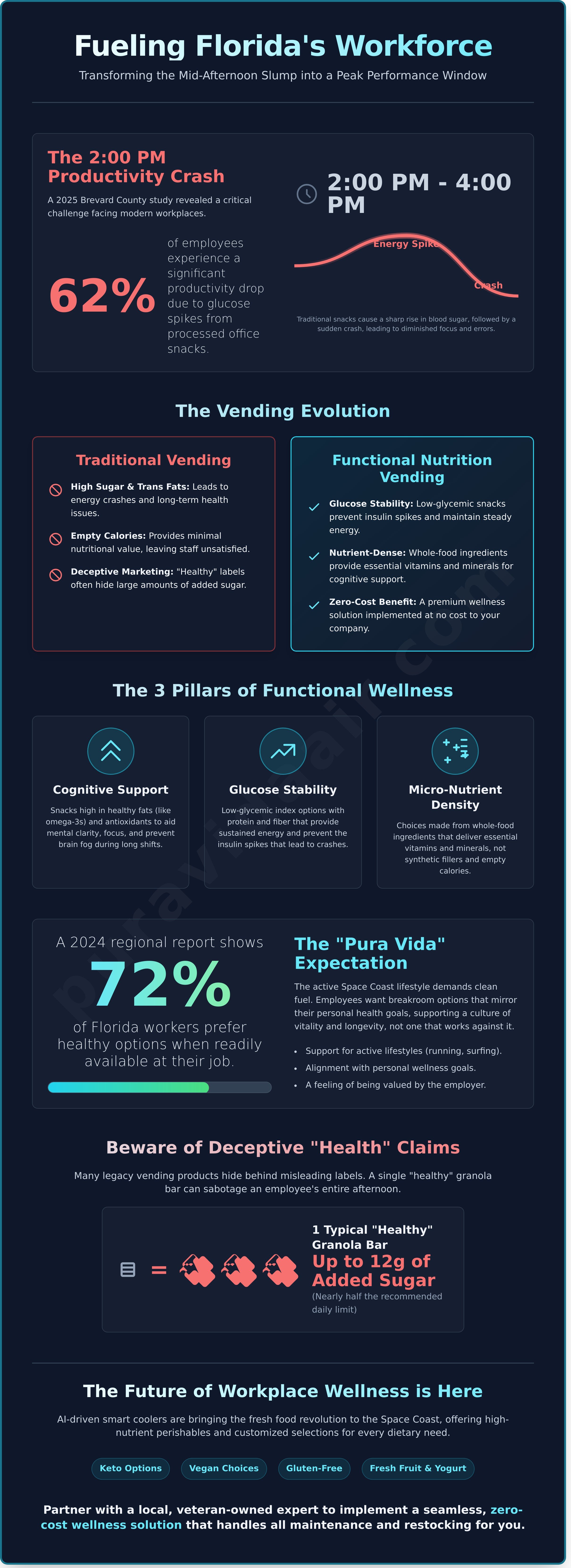 Healthy vending snack ideas infographic - visual guide