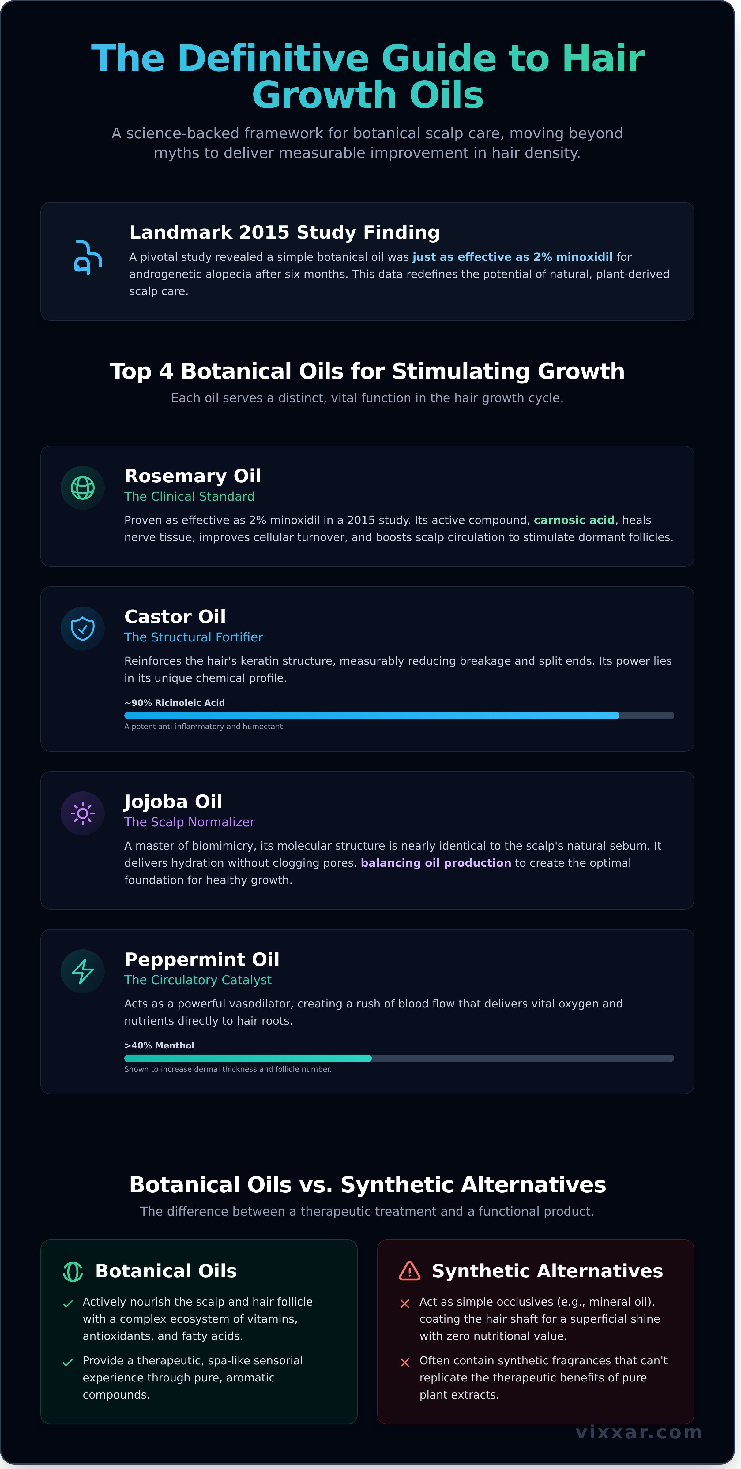 What oil helps hair growth infographic - visual guide