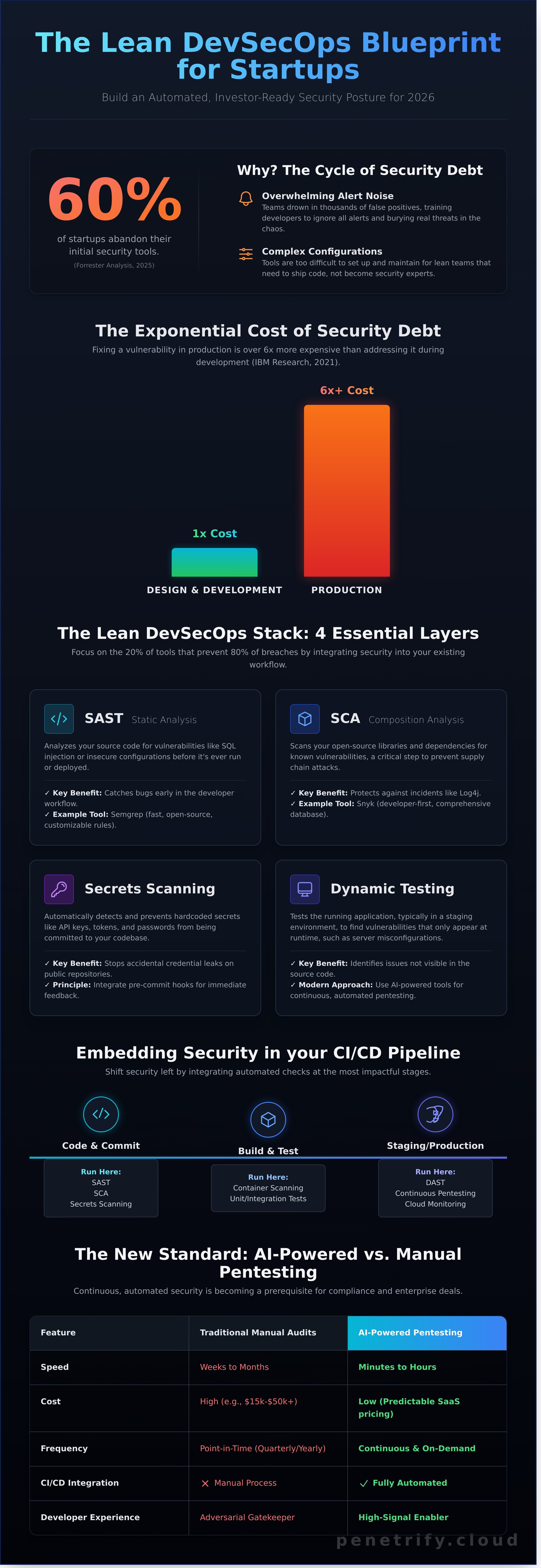 Devsecops tools for startups infographic - visual guide