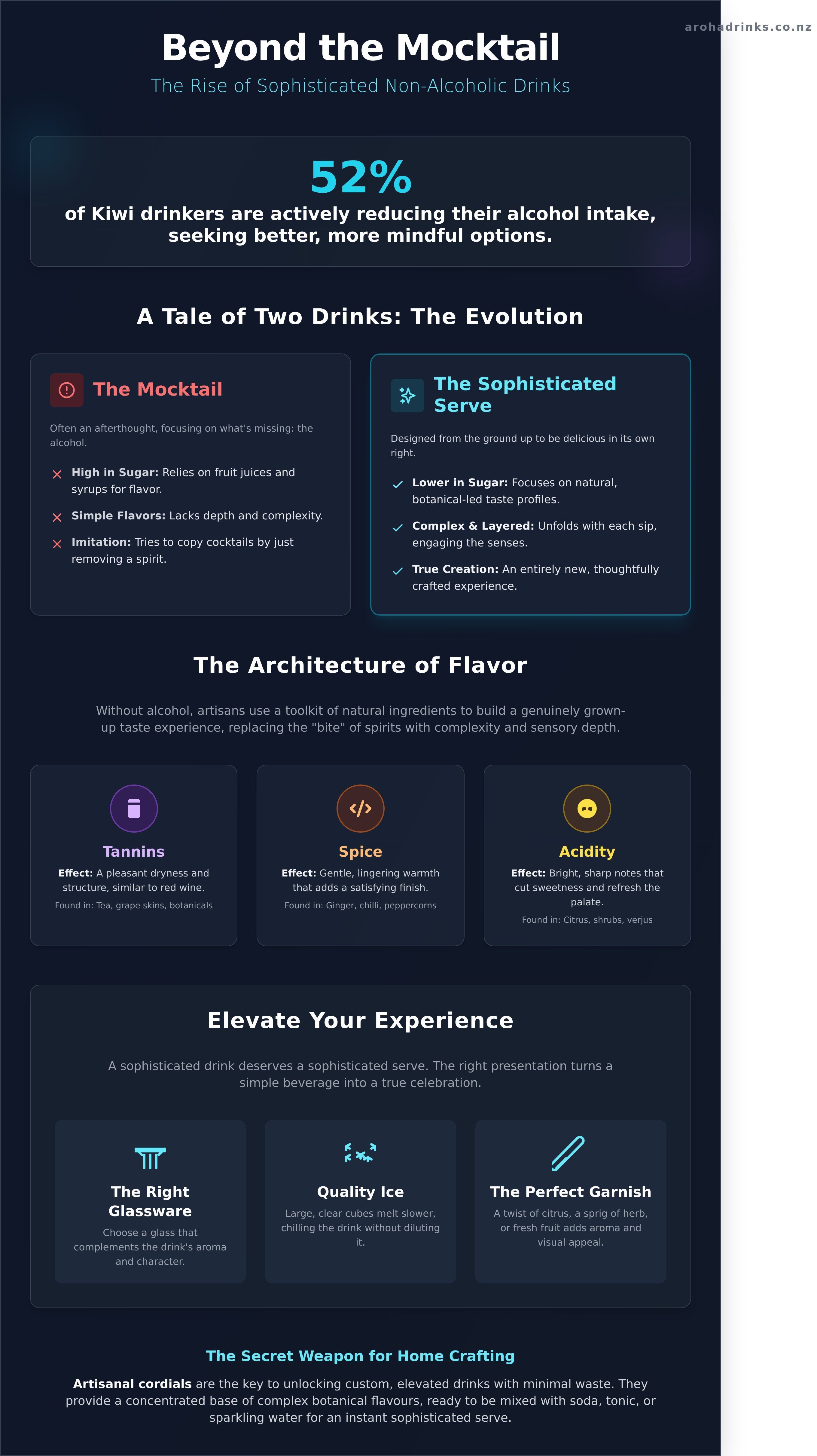 Sophisticated non alcoholic drinks infographic - visual guide
