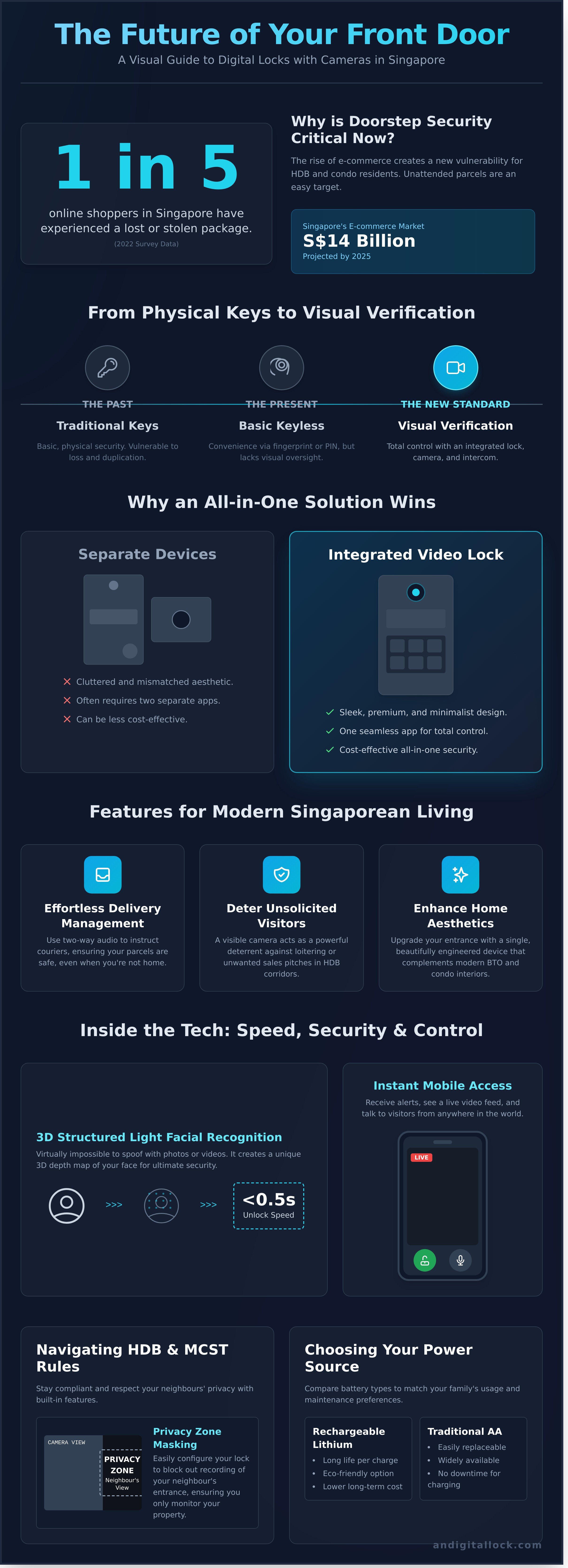 Digital lock with camera singapore infographic - visual guide