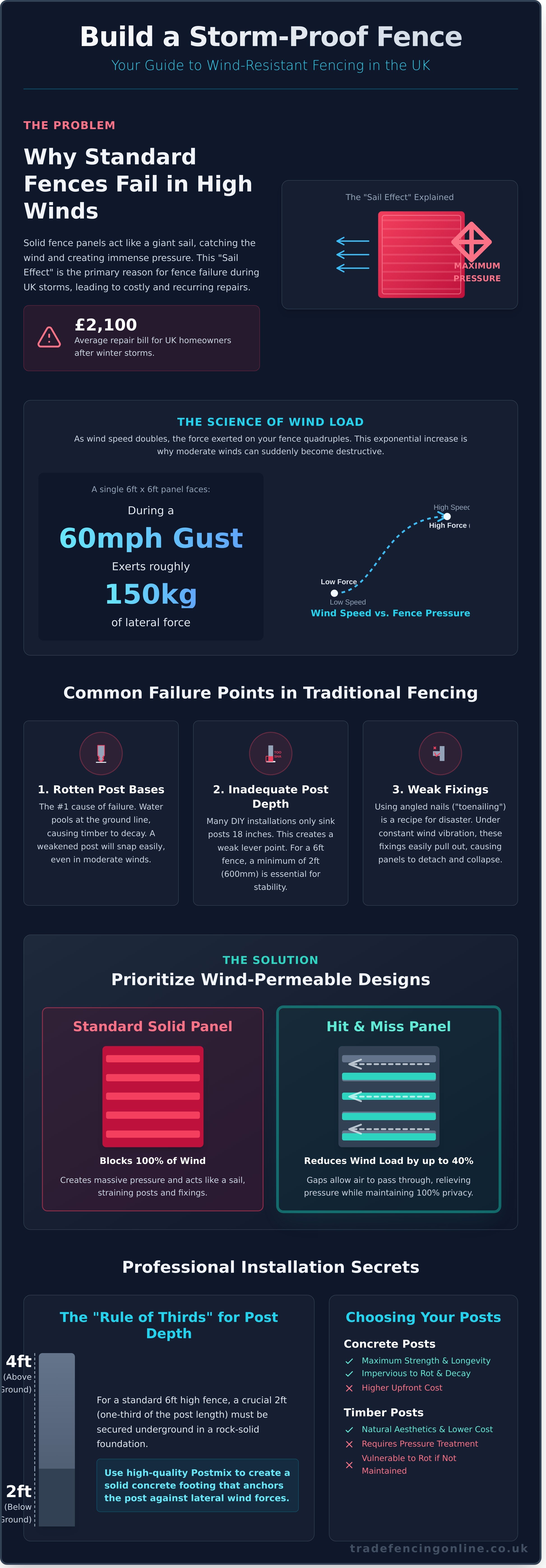 Best fence for high winds uk infographic - visual guide