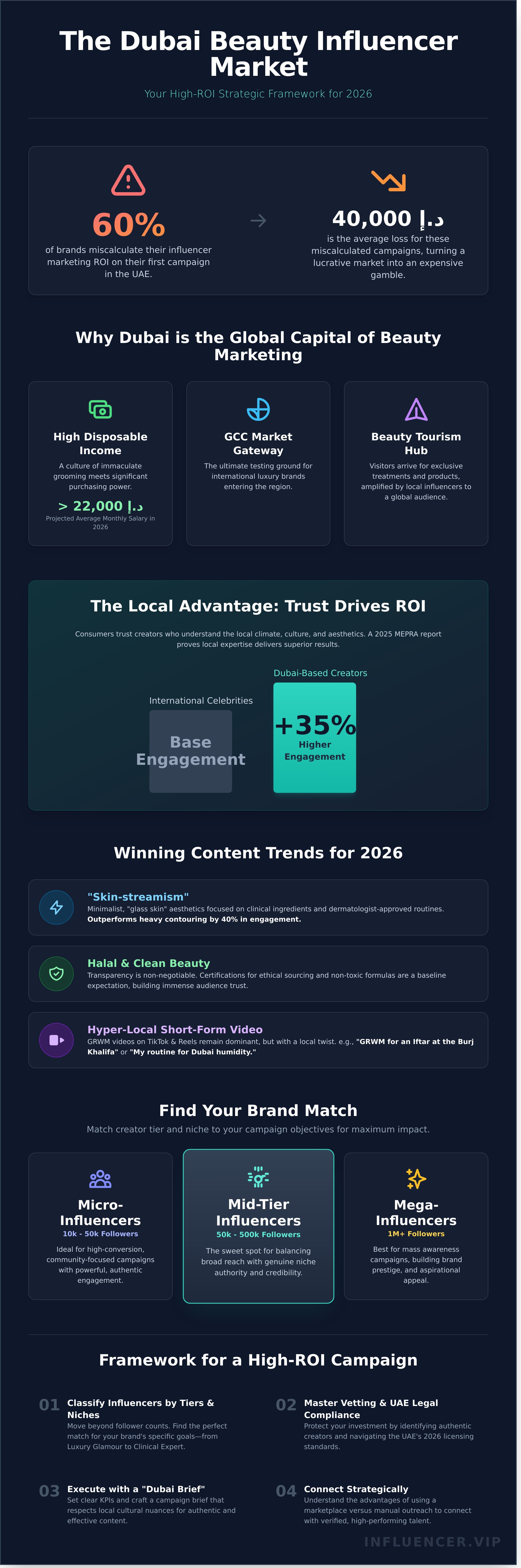 Dubai beauty influencers infographic - visual guide
