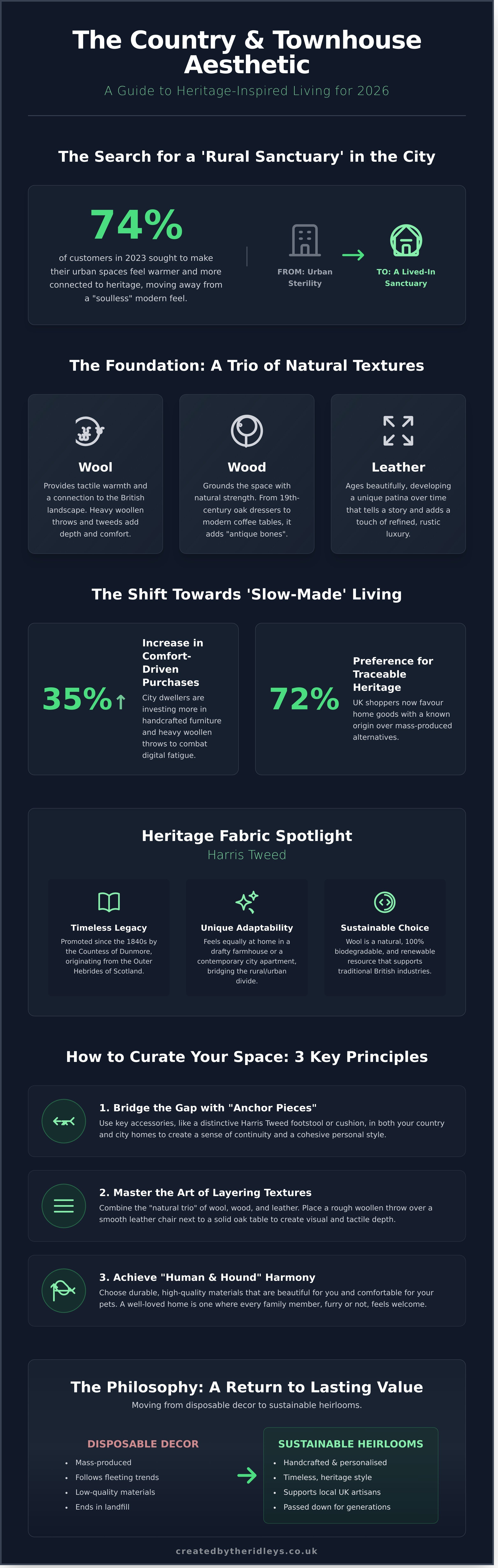 Country and townhouse infographic - visual guide