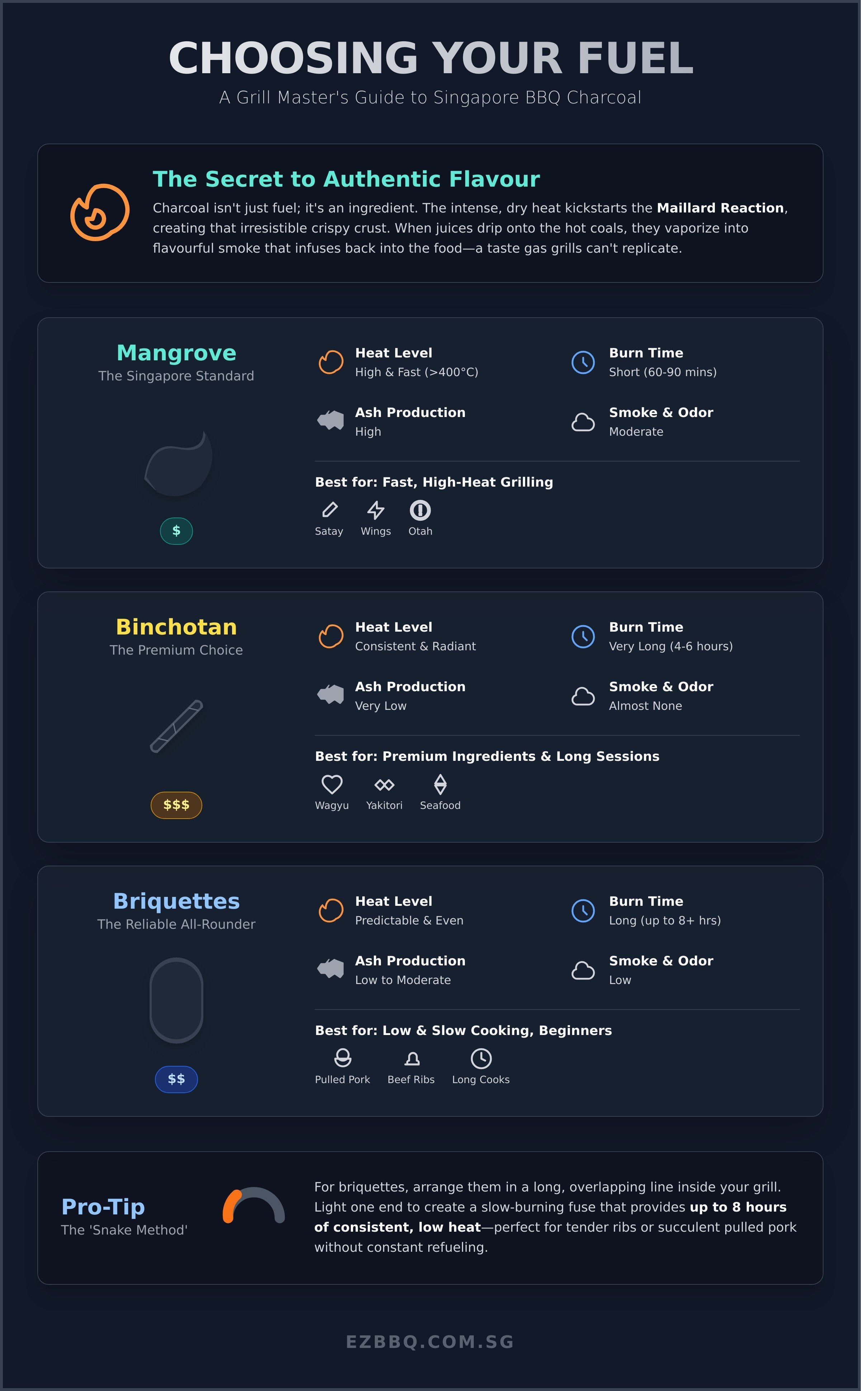 Charcoal infographic - visual guide