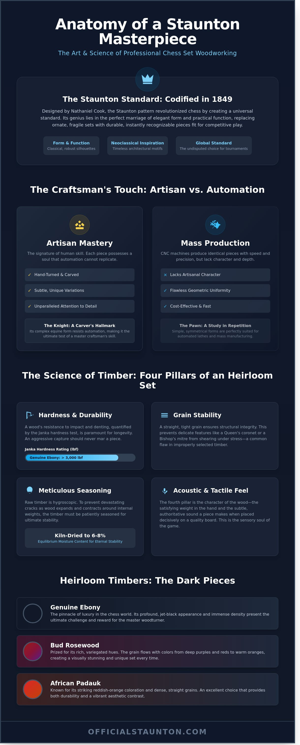 Chess set woodworking infographic - visual guide