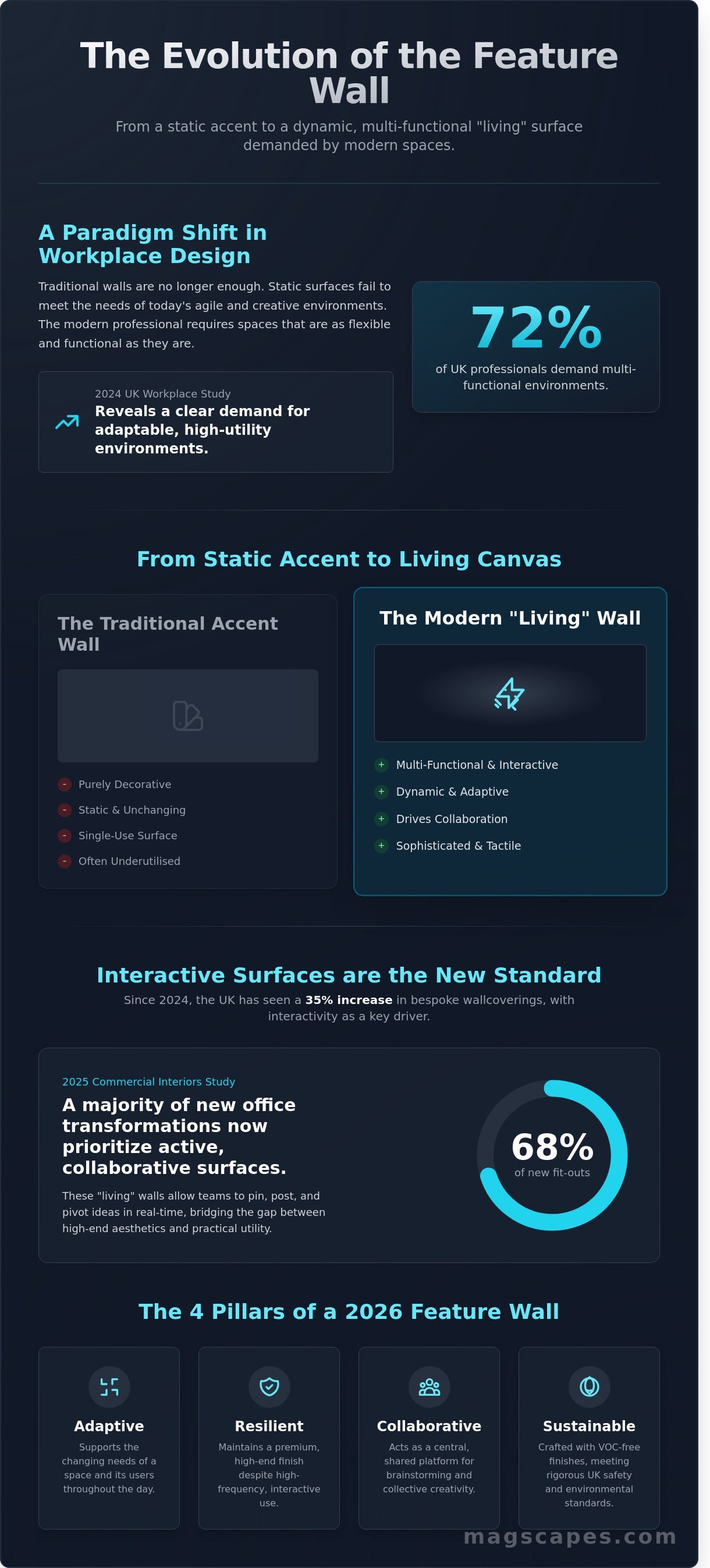 Feature wall design ideas infographic - visual guide
