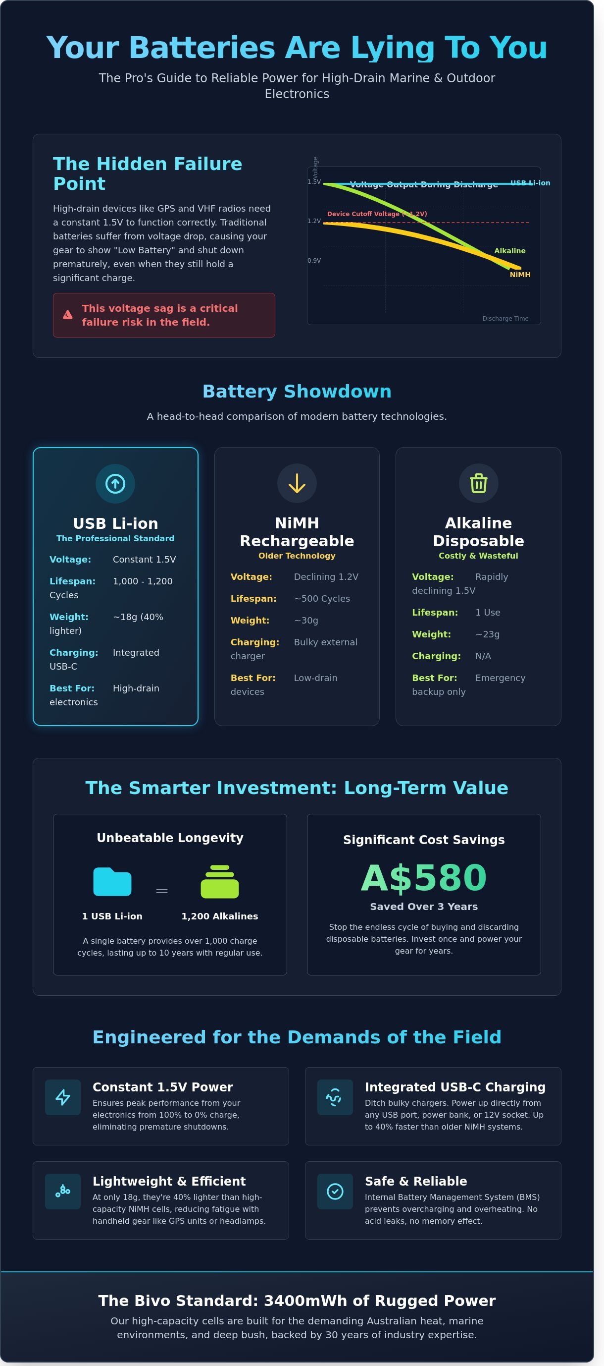 Usb rechargeable aa batteries infographic - visual guide