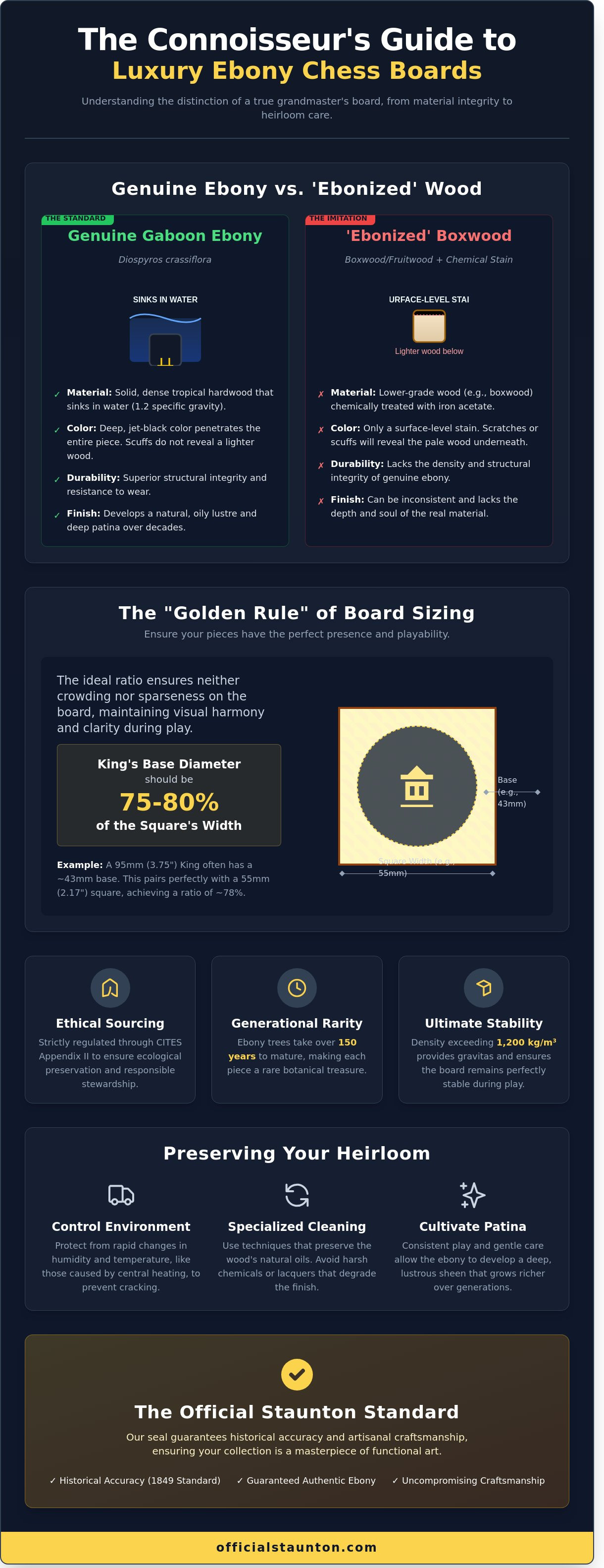 Luxury Ebony Chess Boards infographic - visual guide