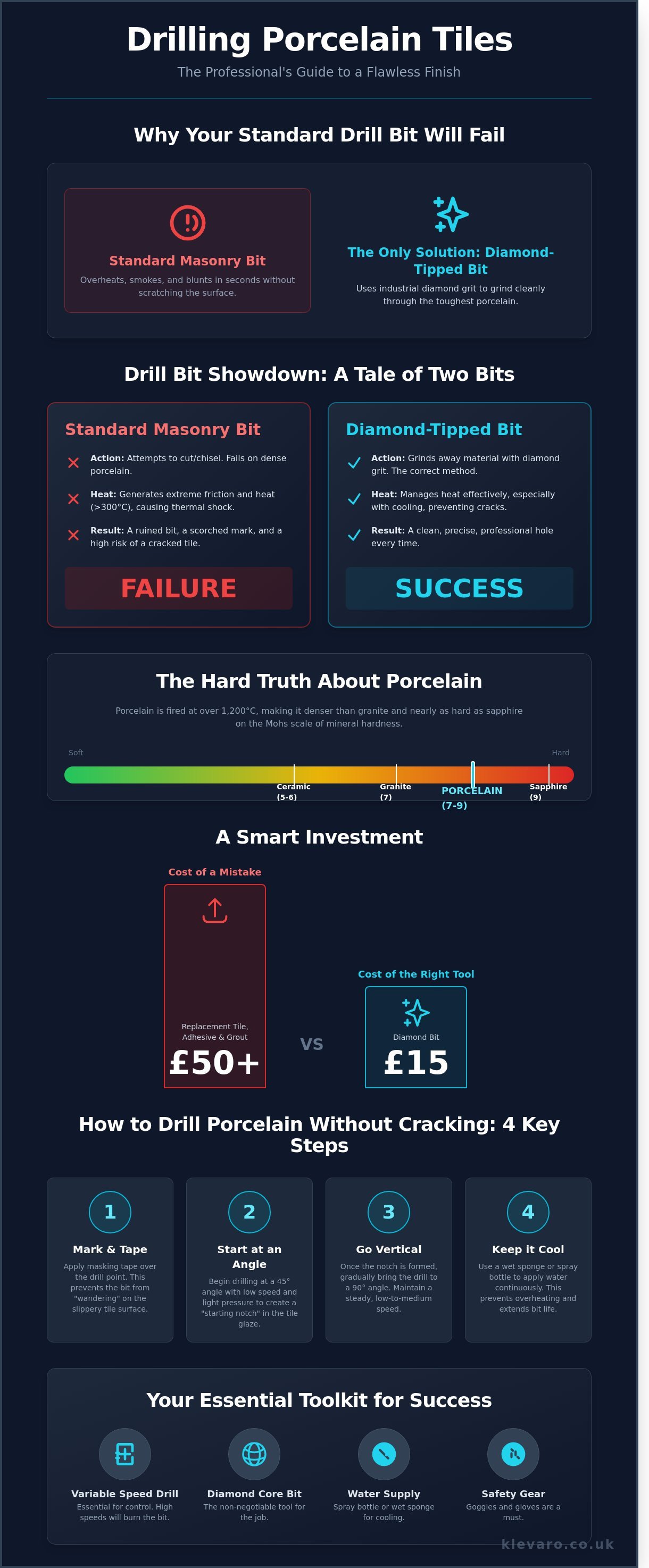 What drill bit for porcelain tiles uk infographic - visual guide