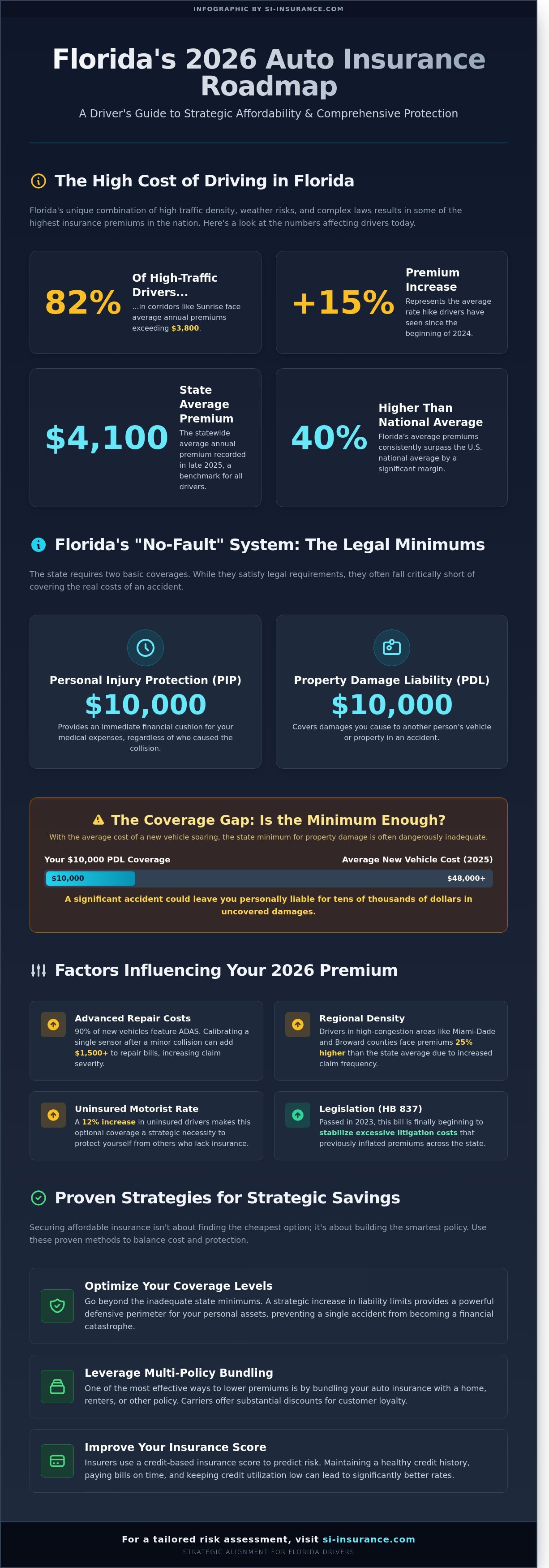 Affordable auto insurance Florida infographic - visual guide