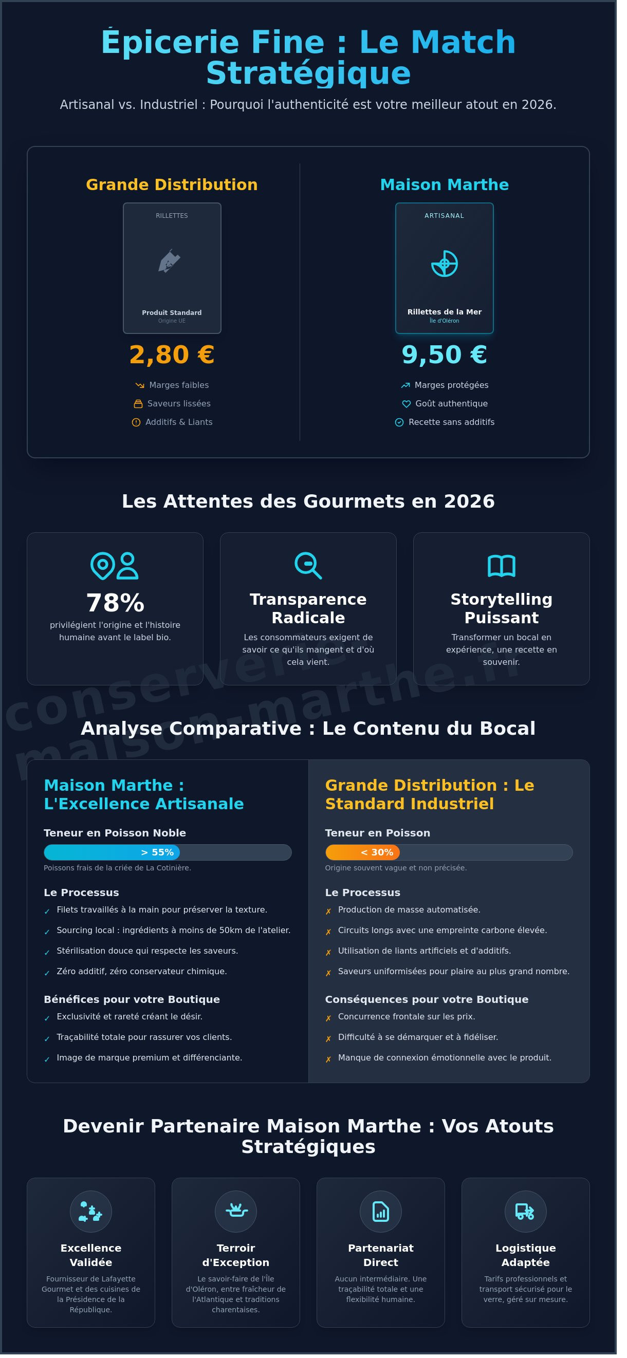 Fournisseur conserves pour épicerie fine infographic - visual guide
