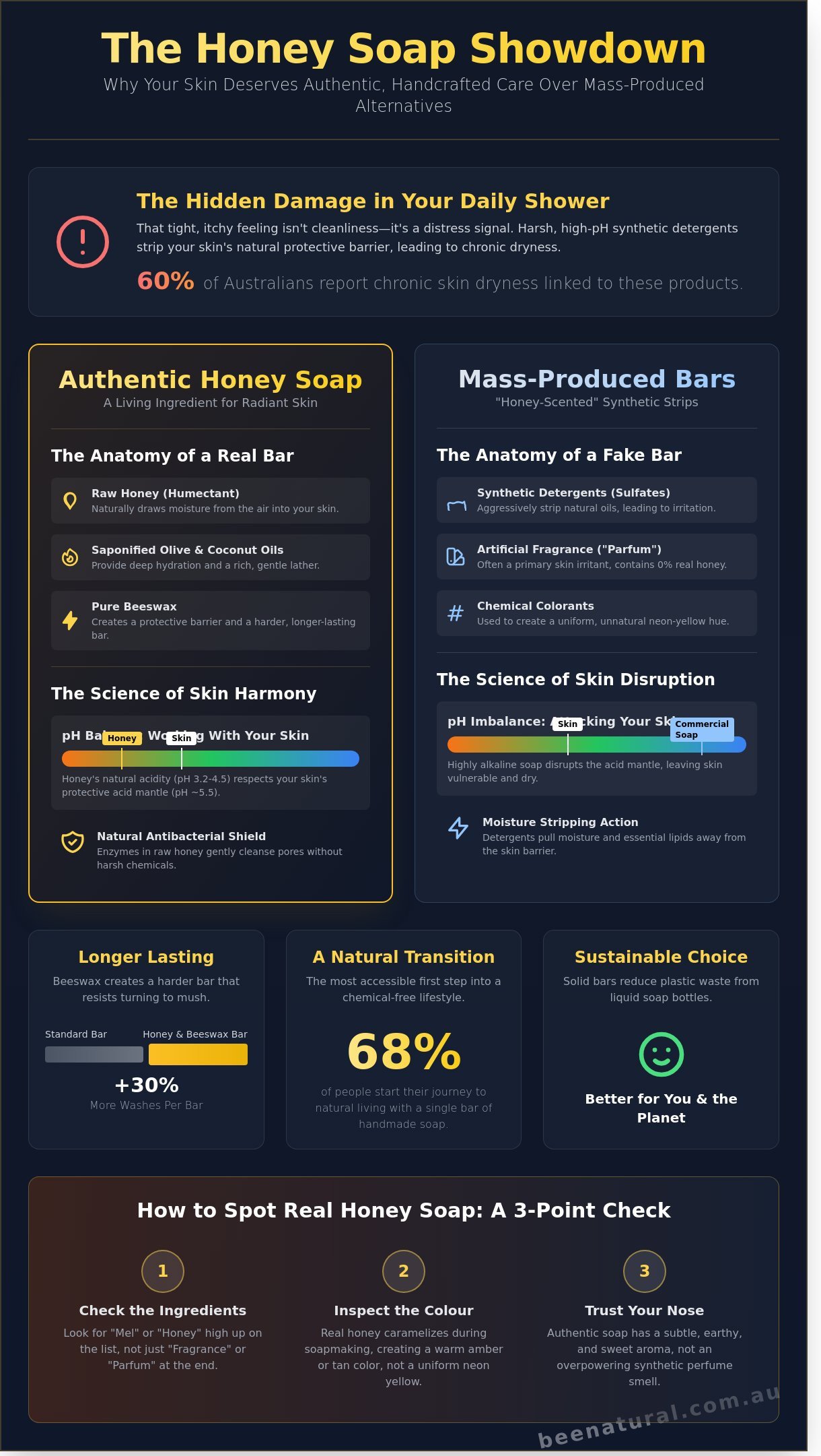 Honey soap infographic - visual guide