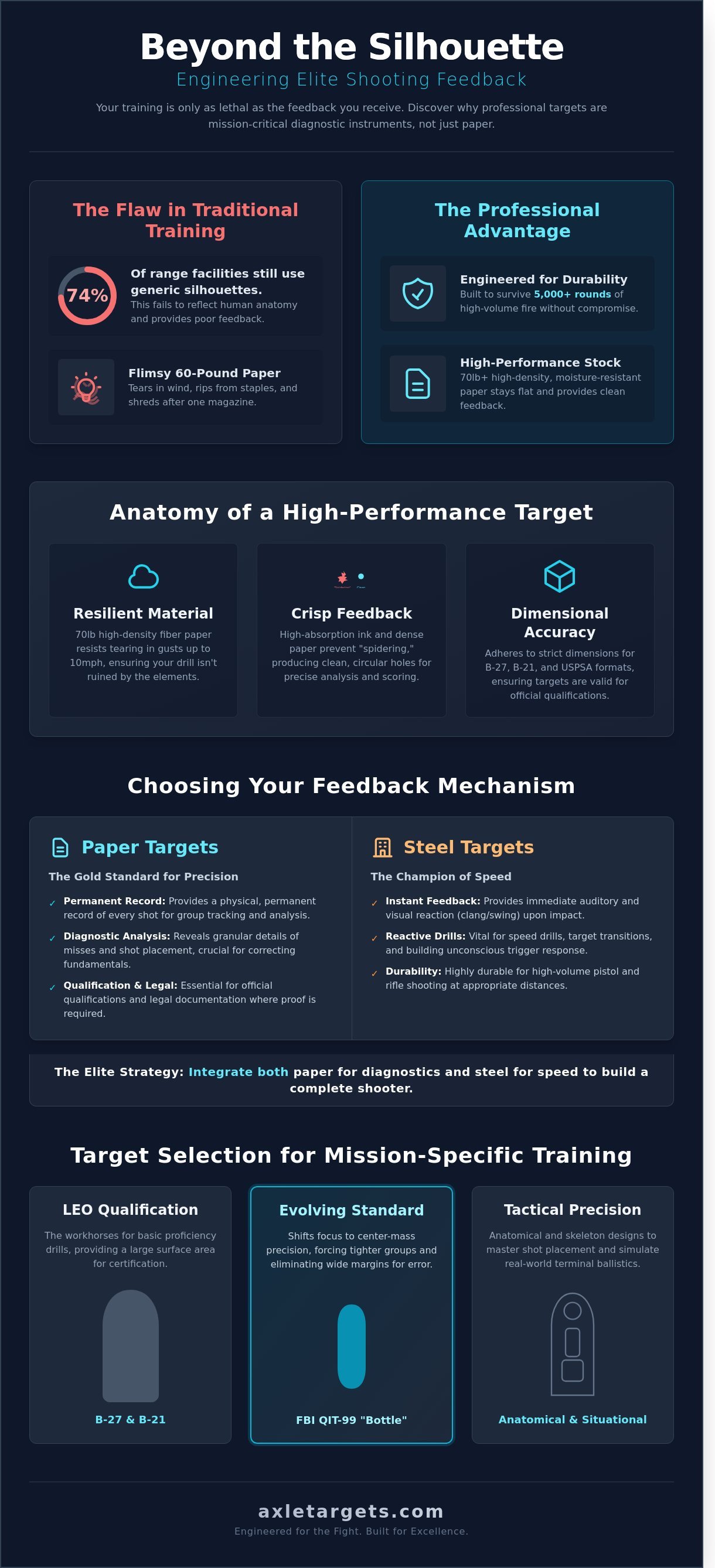 Shooting range targets infographic - visual guide