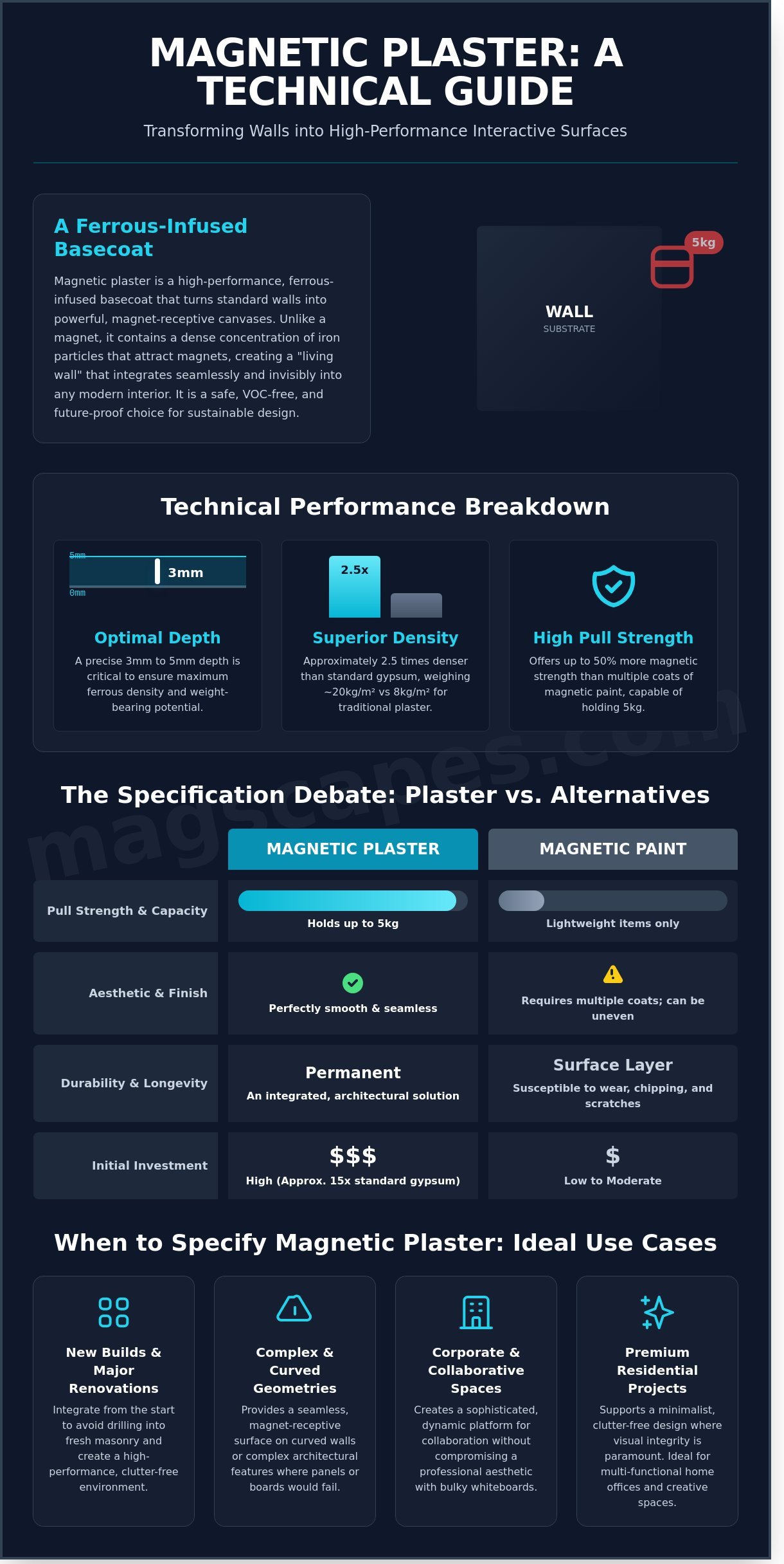 When to use magnetic plaster infographic - visual guide