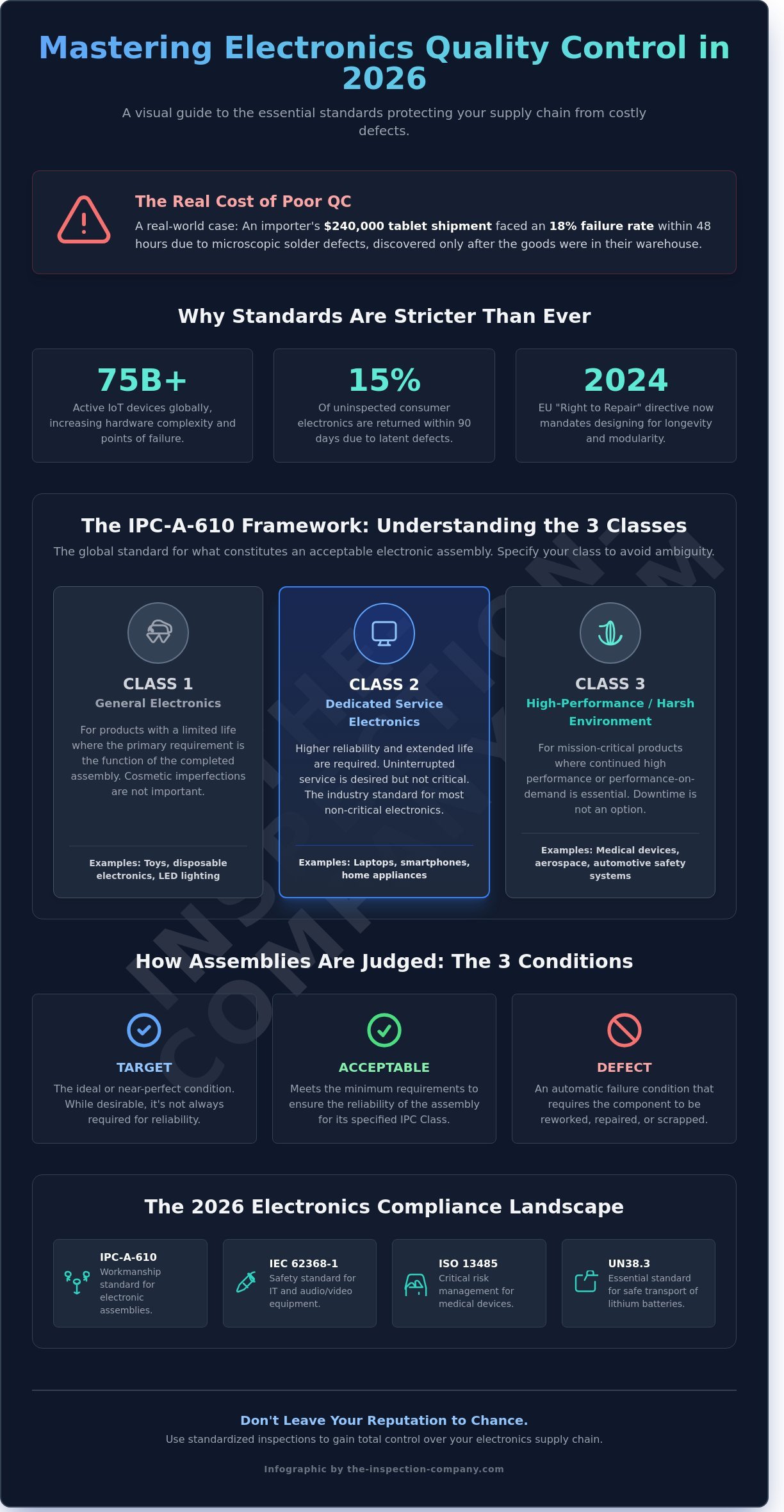 Electronics quality control standards