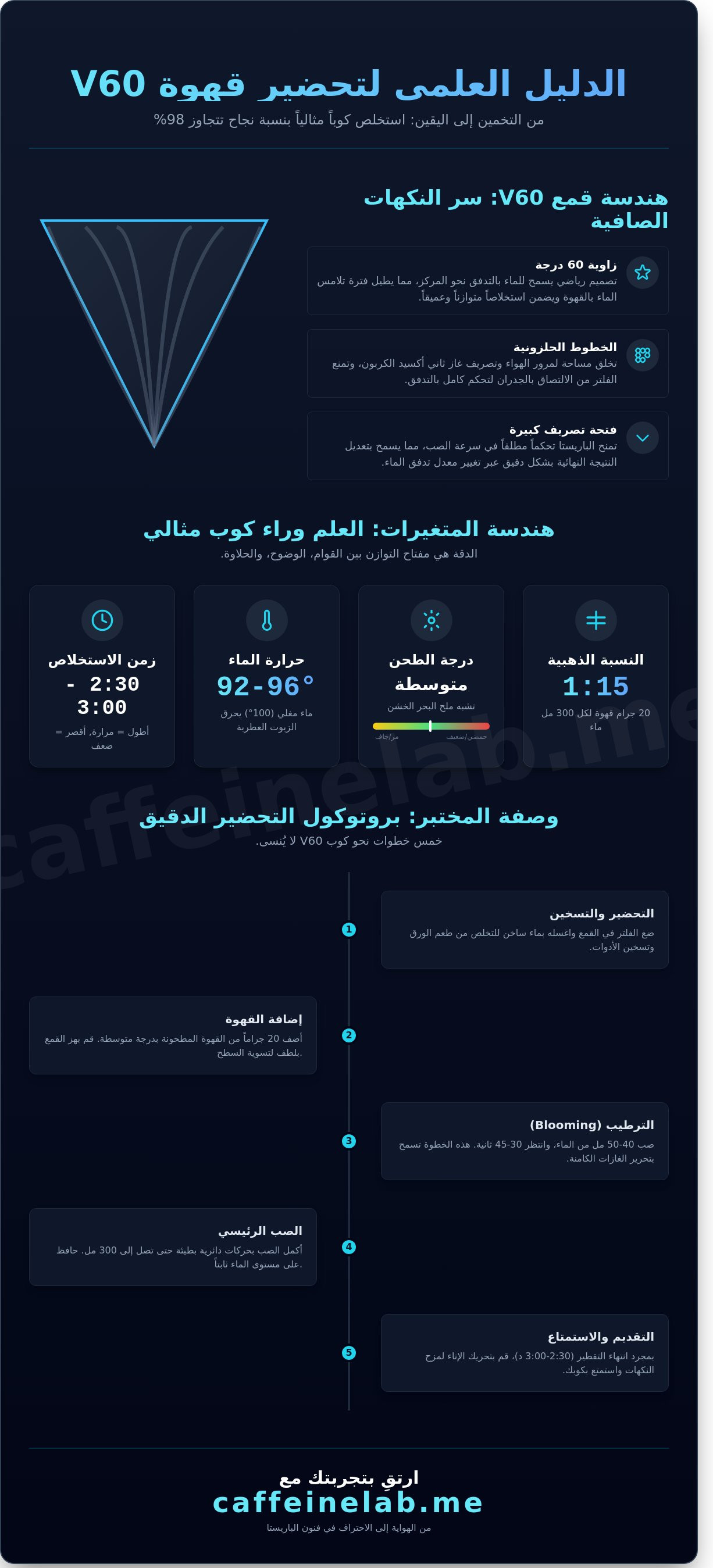 قهوة v60 infographic - visual guide