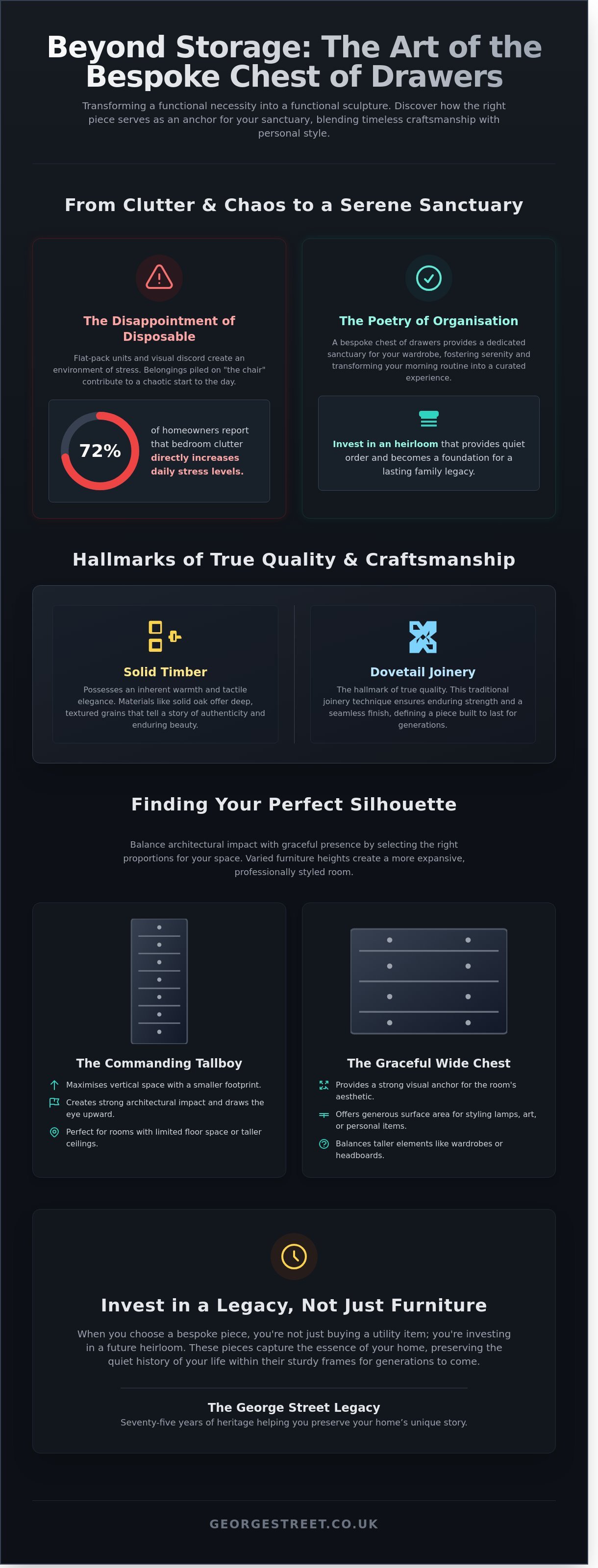 Chest of drawers infographic - visual guide