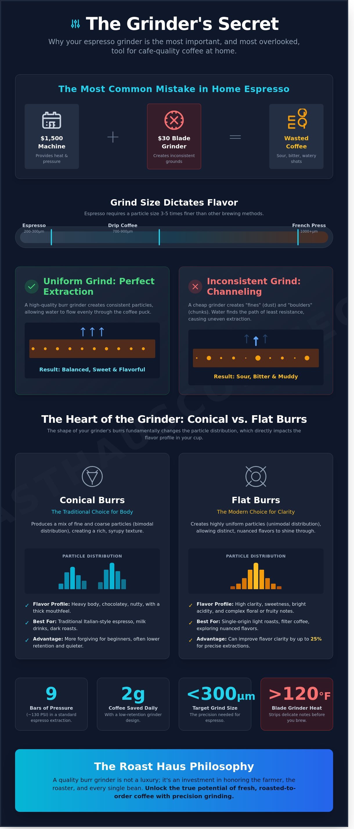 Espresso grinder infographic - visual guide