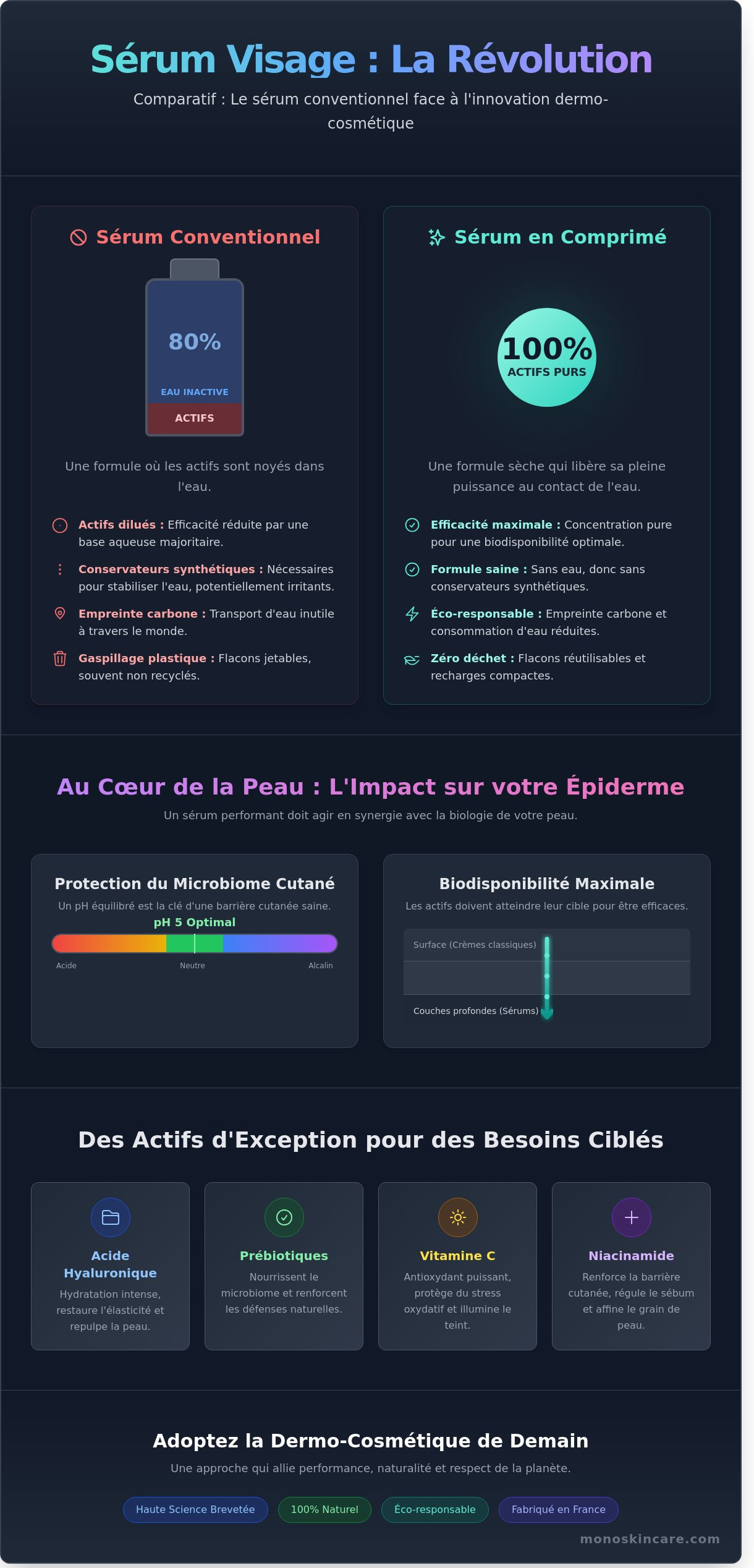 Sérum visage infographic - visual guide