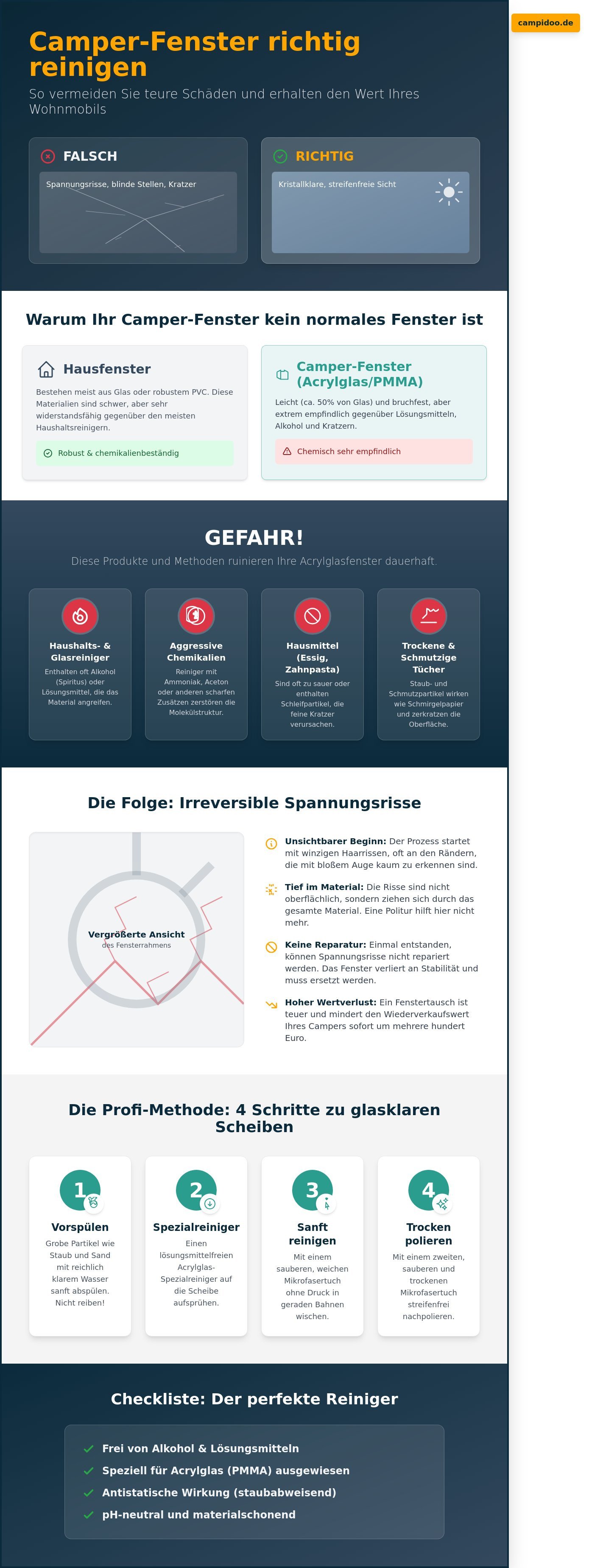 Kunststofffenster reiniger infographic - visual guide