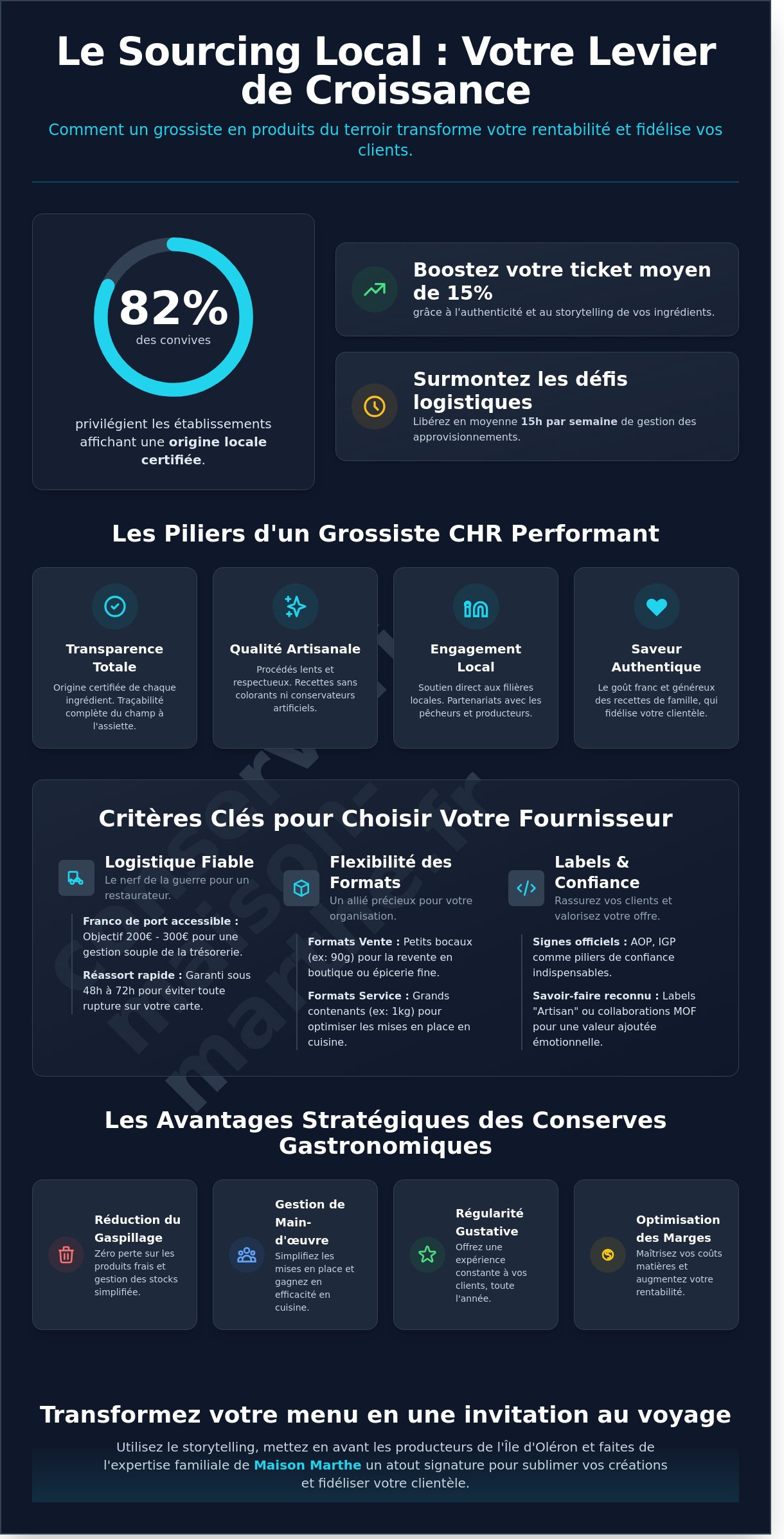 Grossiste produits du terroir pour CHR infographic - visual guide