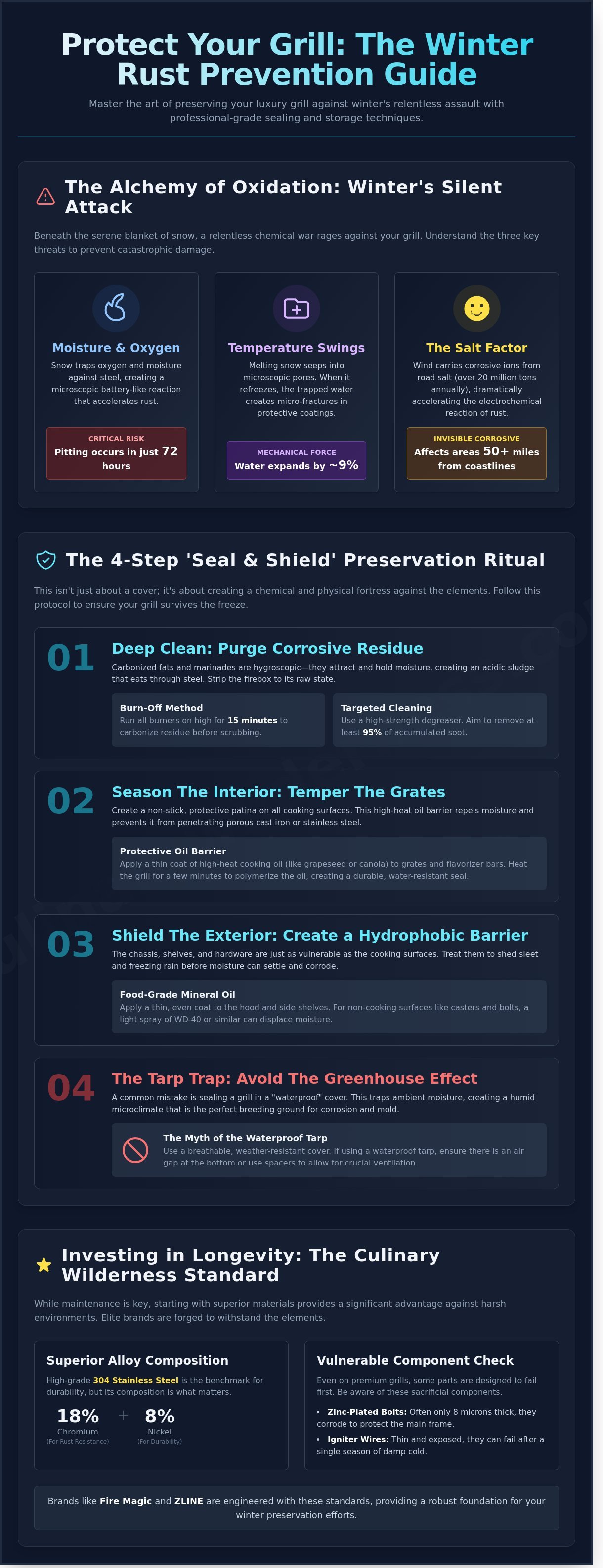 Prevent grill rust snow