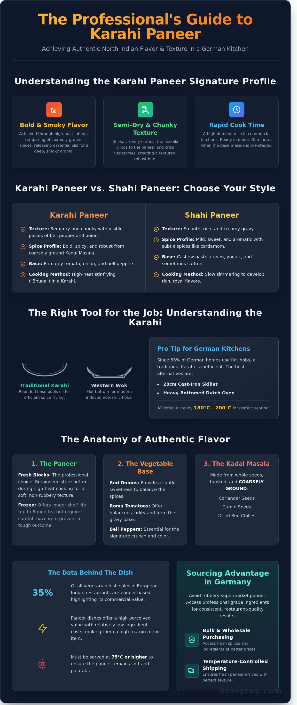 Karahi paneer infographic - visual guide