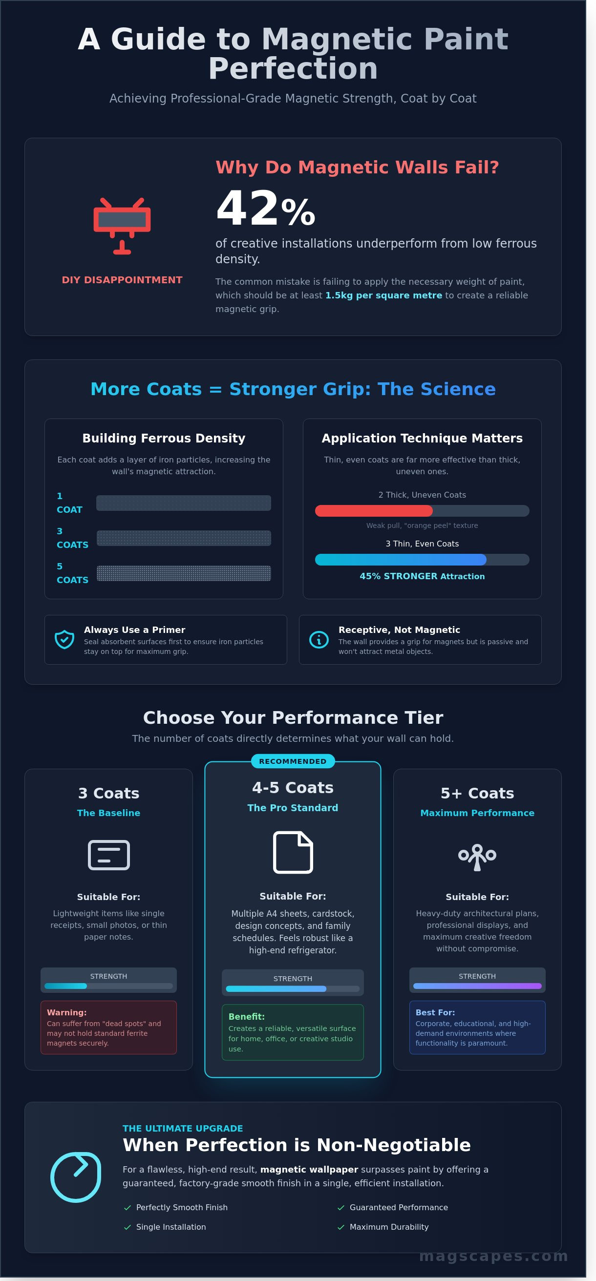 Coats of magnetic paint infographic - visual guide