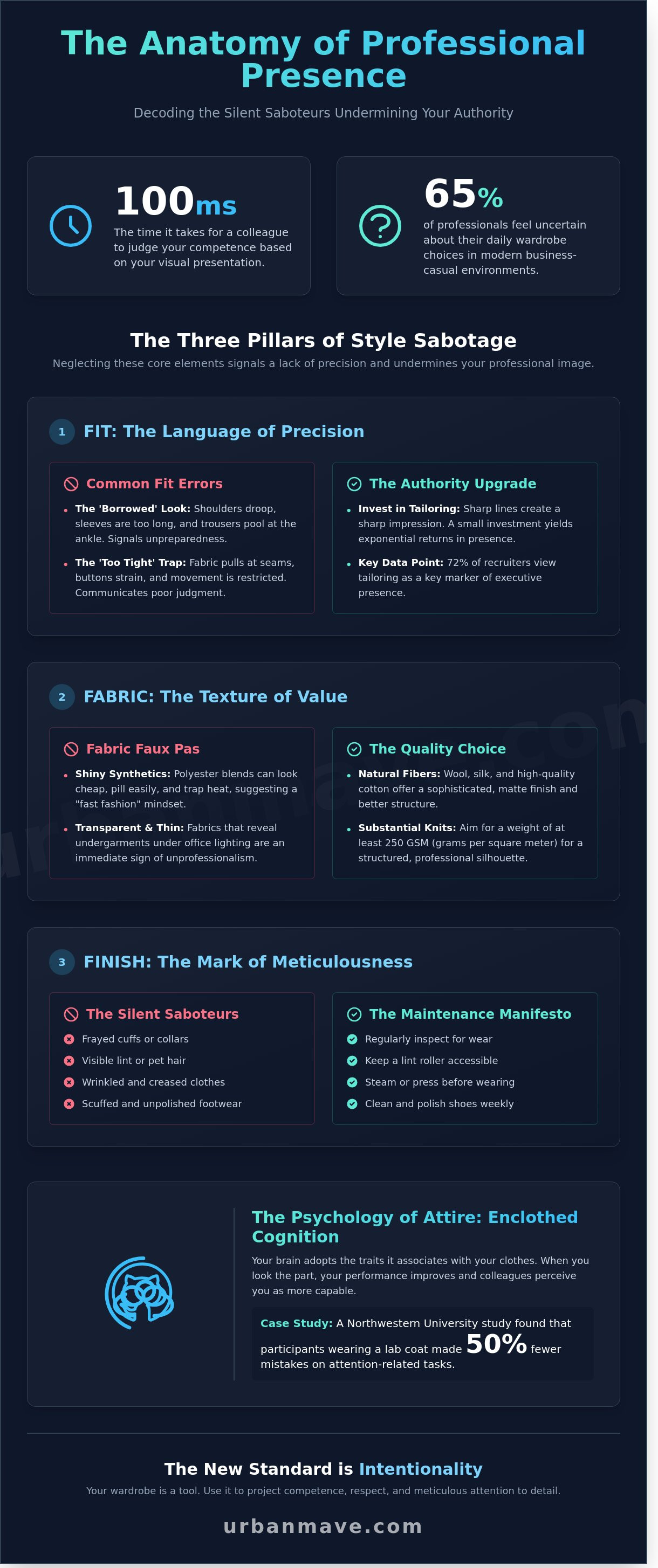 Clothes that make you look unprofessional infographic - visual guide