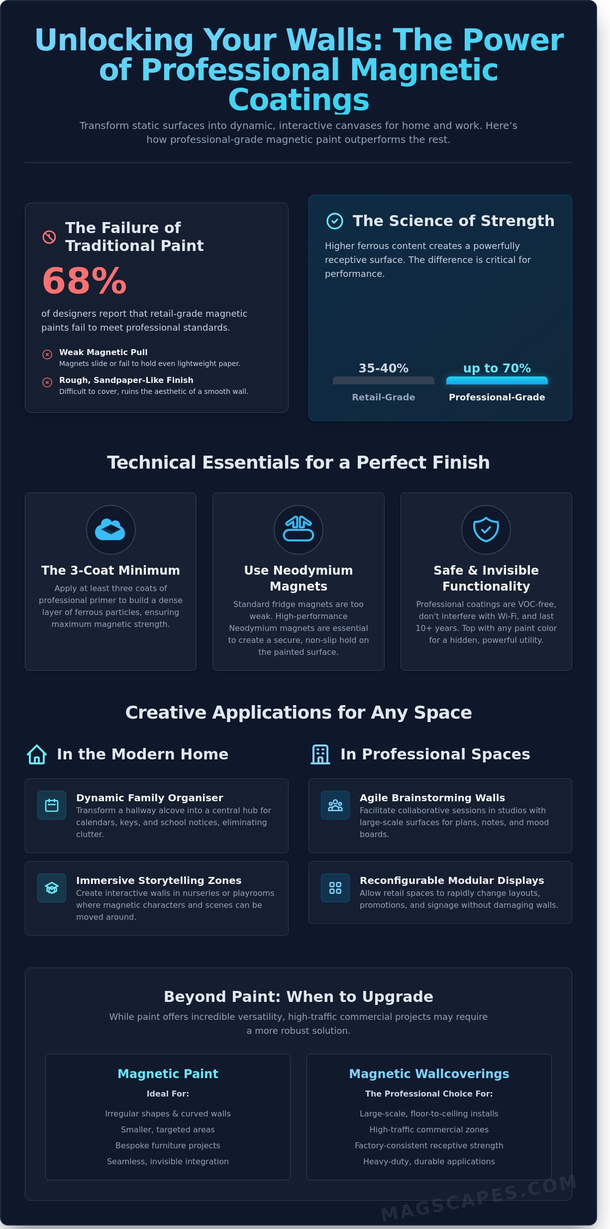 Creative uses for magnetic paint infographic - visual guide
