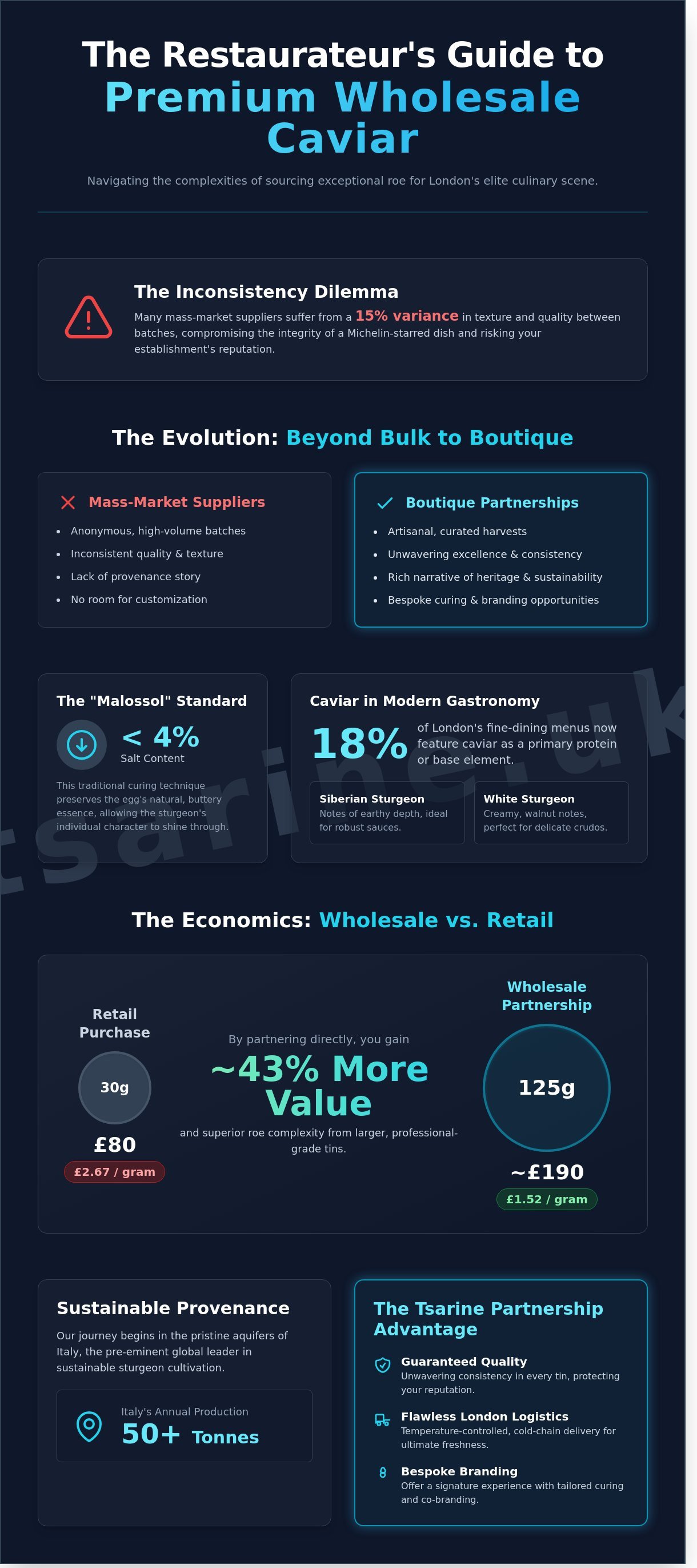 Wholesale caviar infographic - visual guide