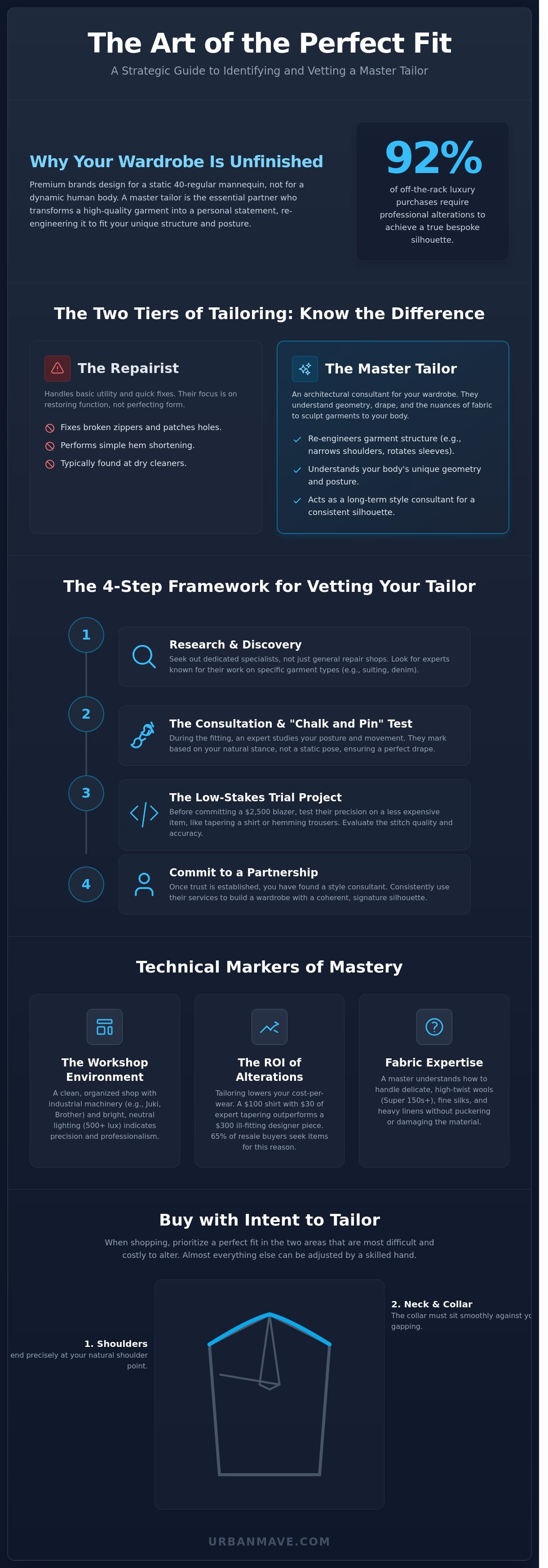 How to find a good tailor infographic - visual guide