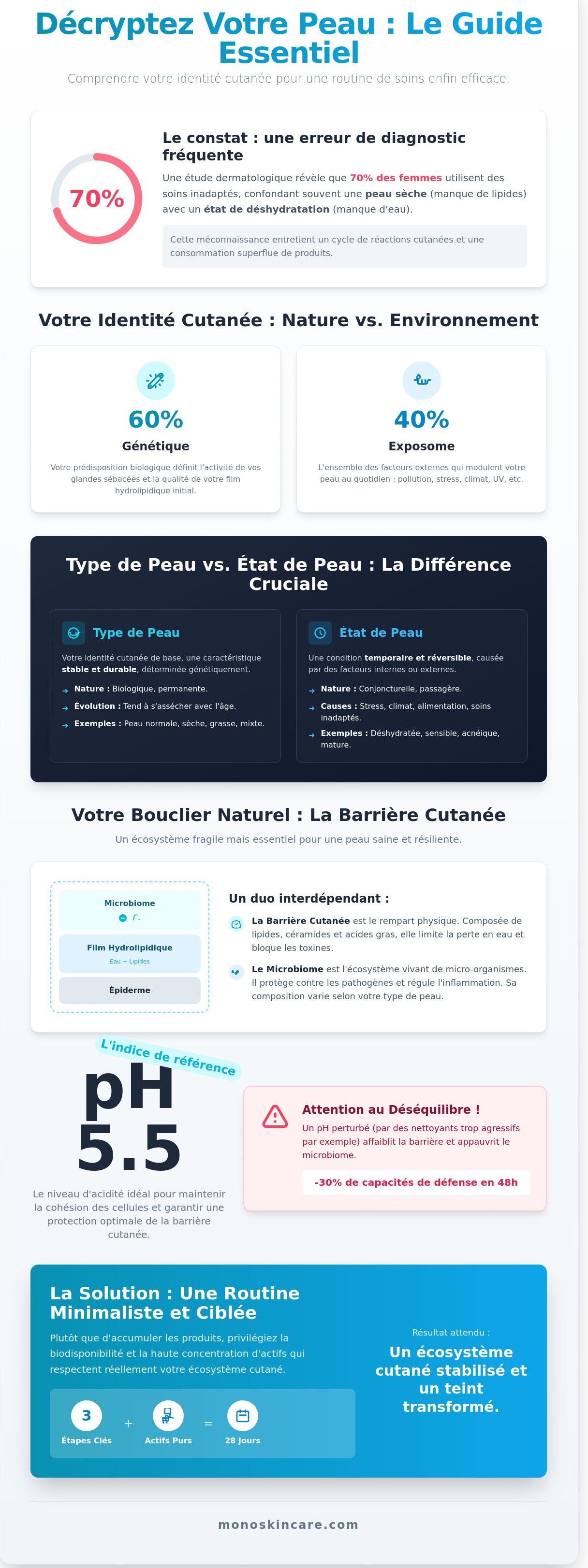 Type de peau infographic - visual guide