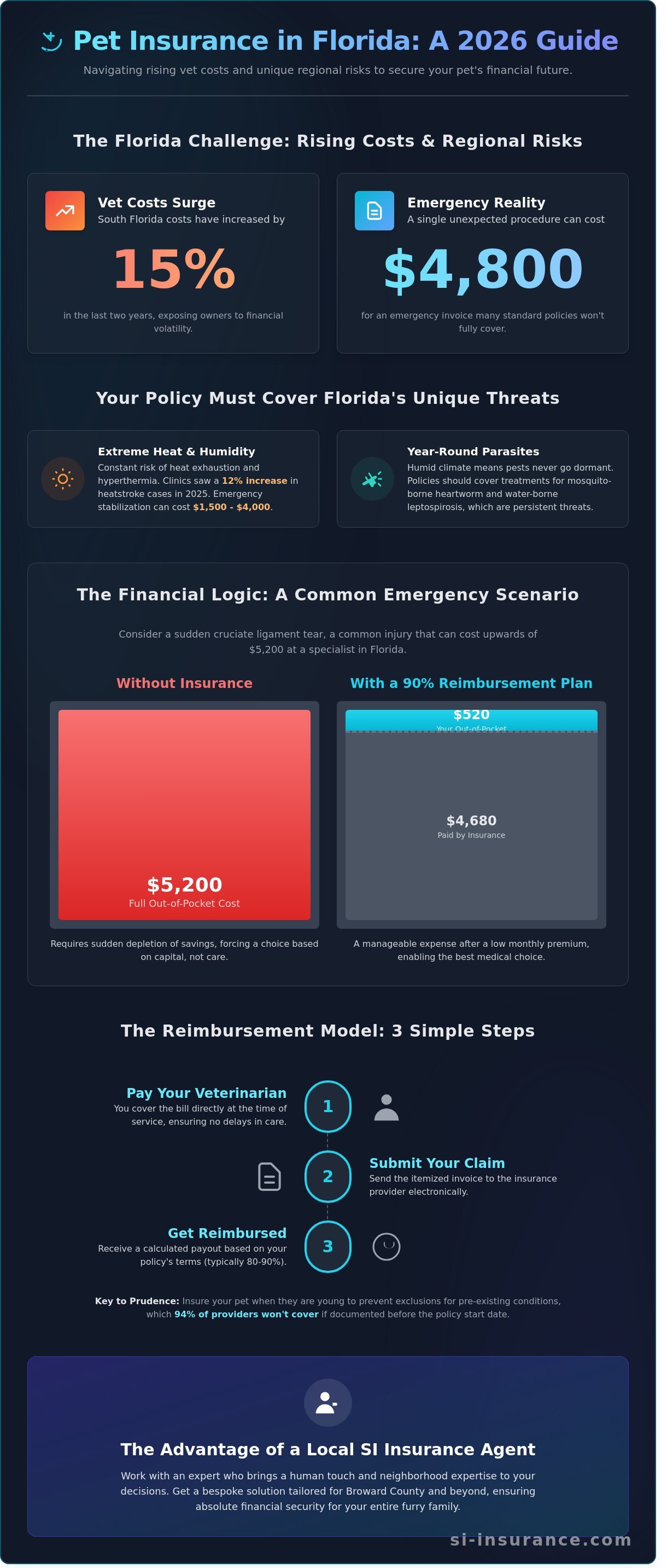 Pet insurance florida infographic - visual guide