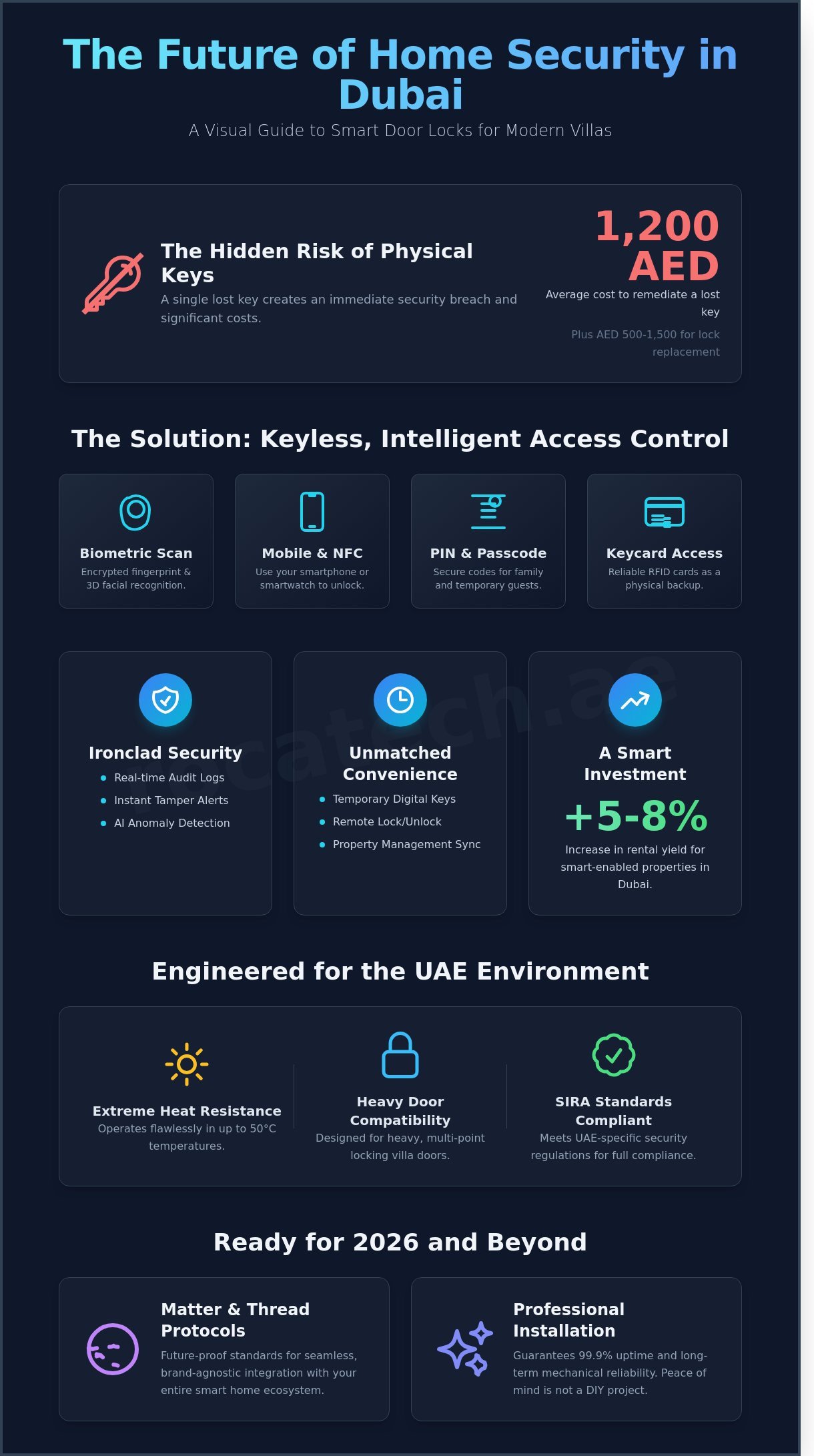 Smart door lock dubai infographic - visual guide