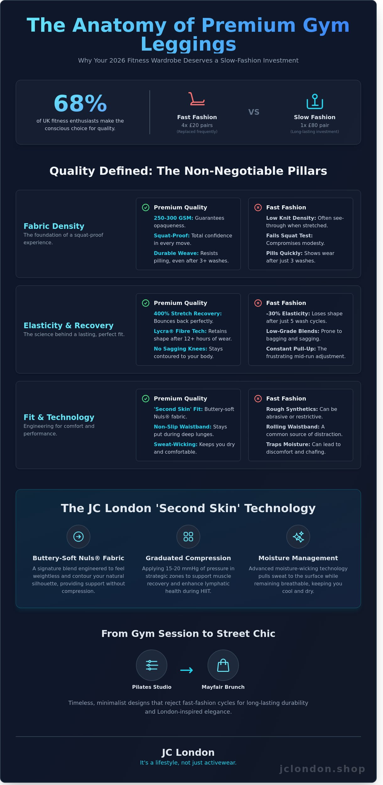 Best quality gym leggings uk infographic - visual guide