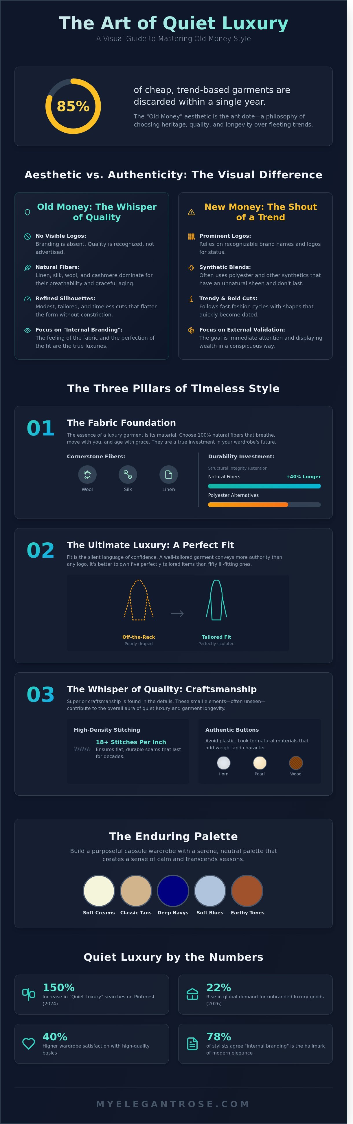 Old money outfits infographic - visual guide