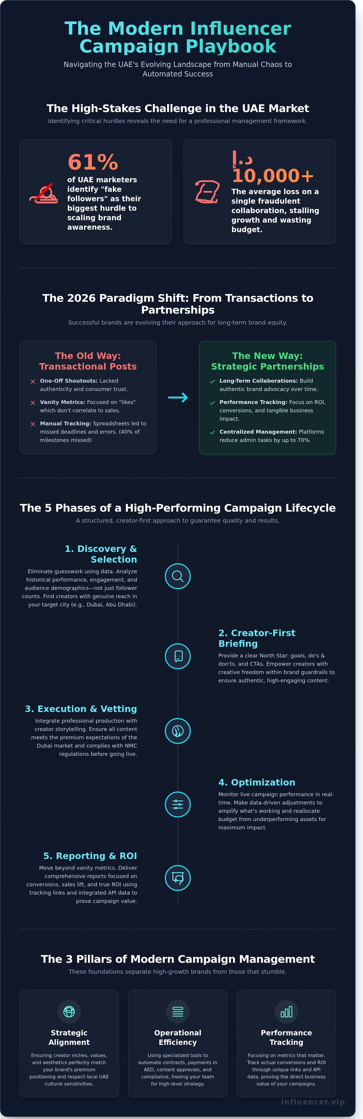 Influencer campaign management infographic - visual guide
