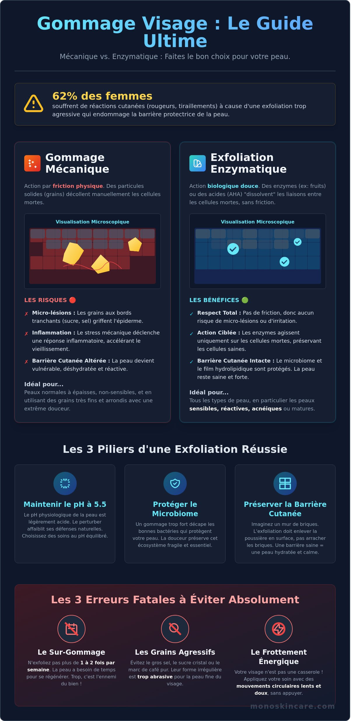 Gommage visage maison infographic - visual guide