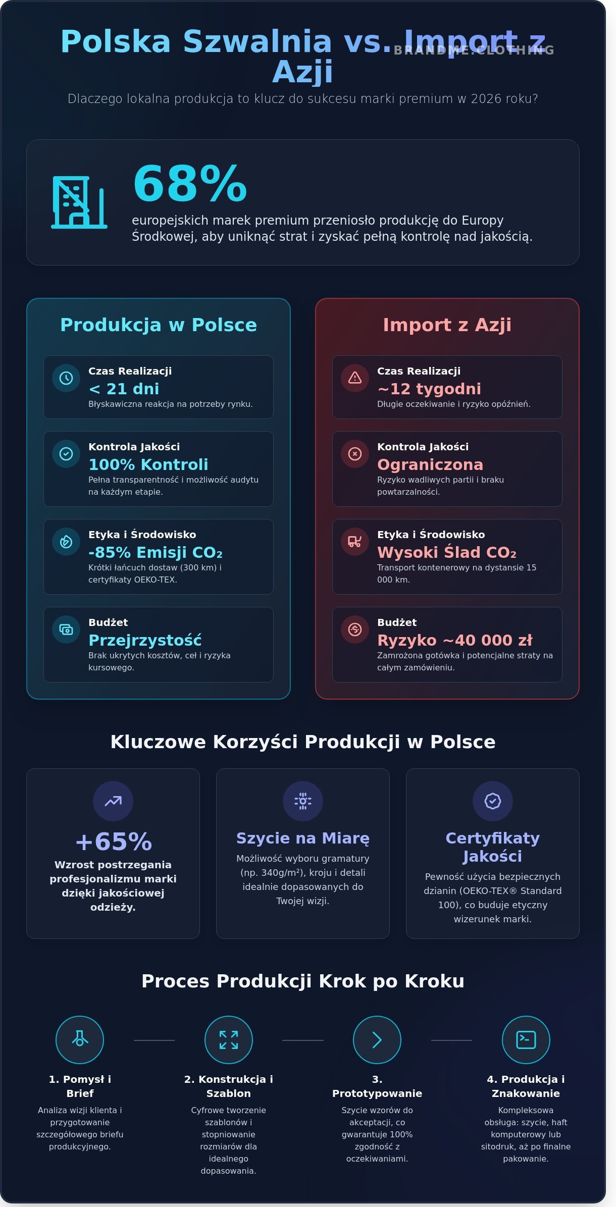 Szwalnia odzieży w polsce infographic - visual guide