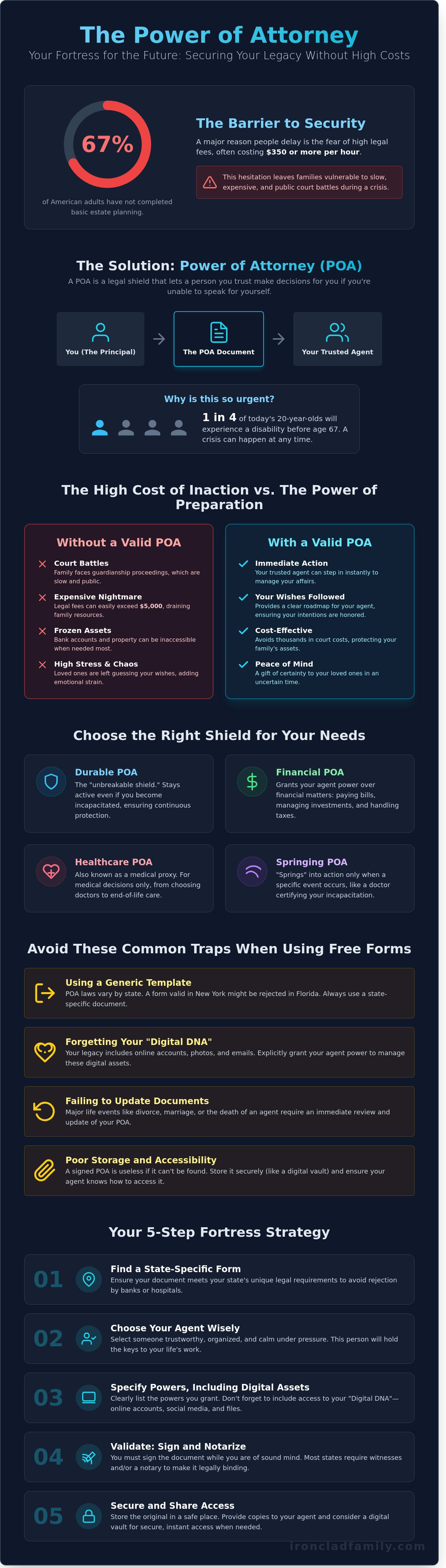 Free power of attorney form infographic - visual guide