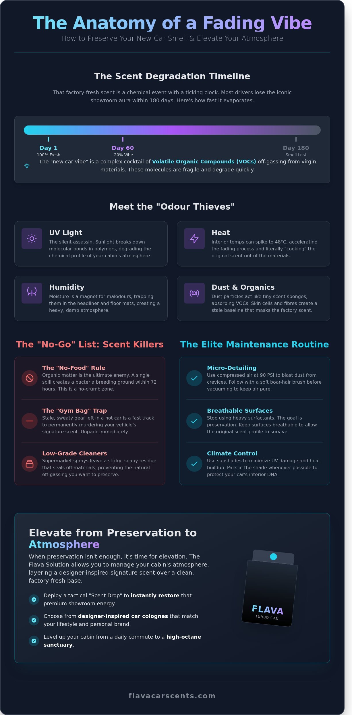 How to keep new car smell infographic - visual guide