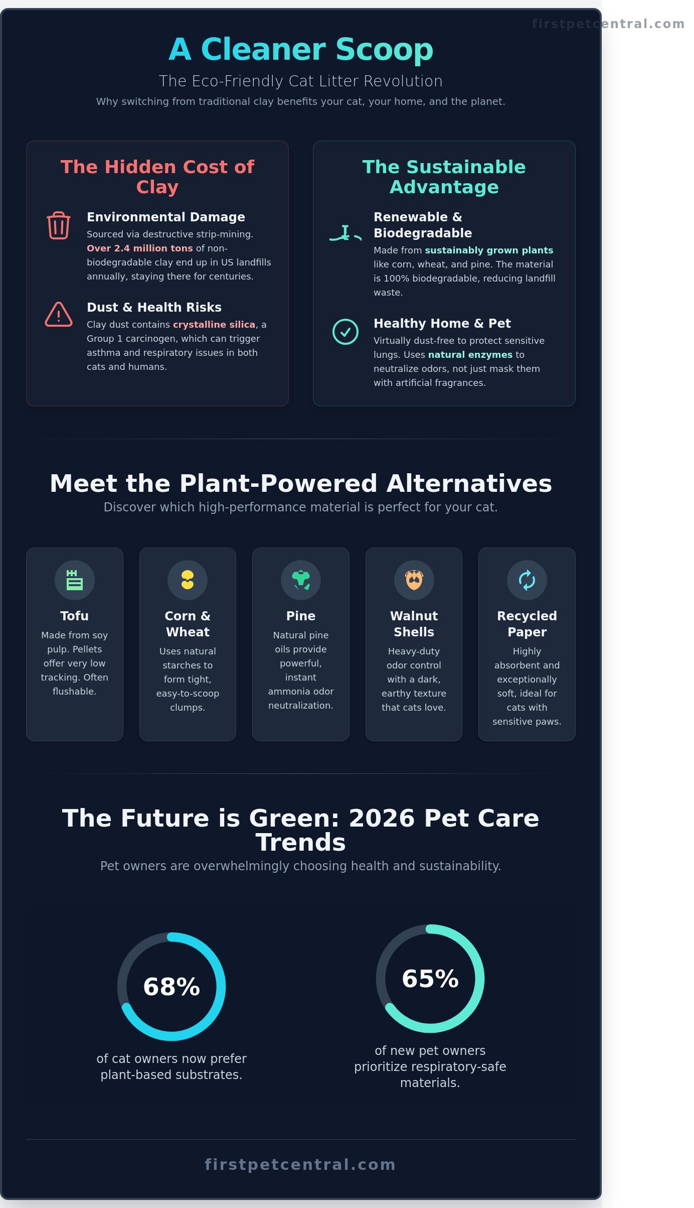 Eco-friendly cat litter infographic - visual guide