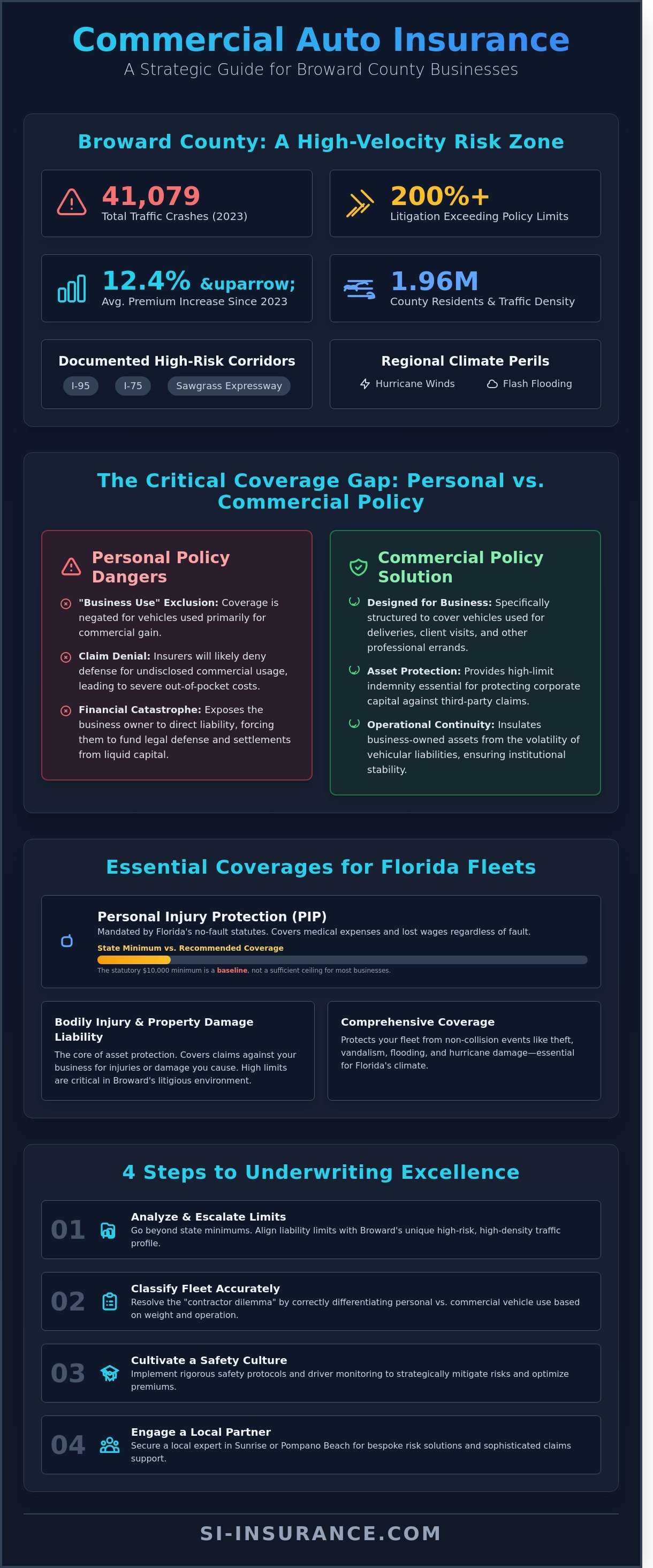 Commercial auto insurance Broward County infographic - visual guide