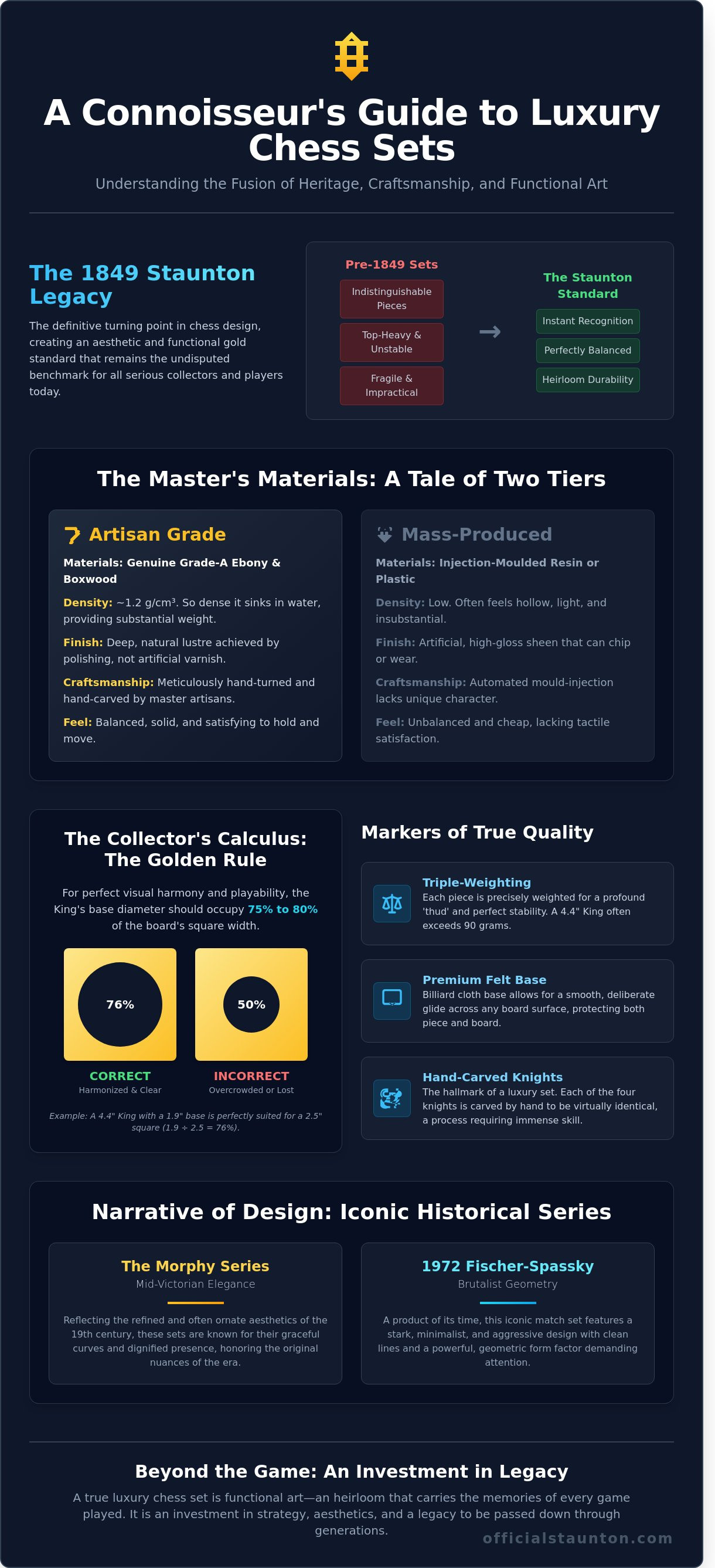 Luxury chess sets infographic - visual guide