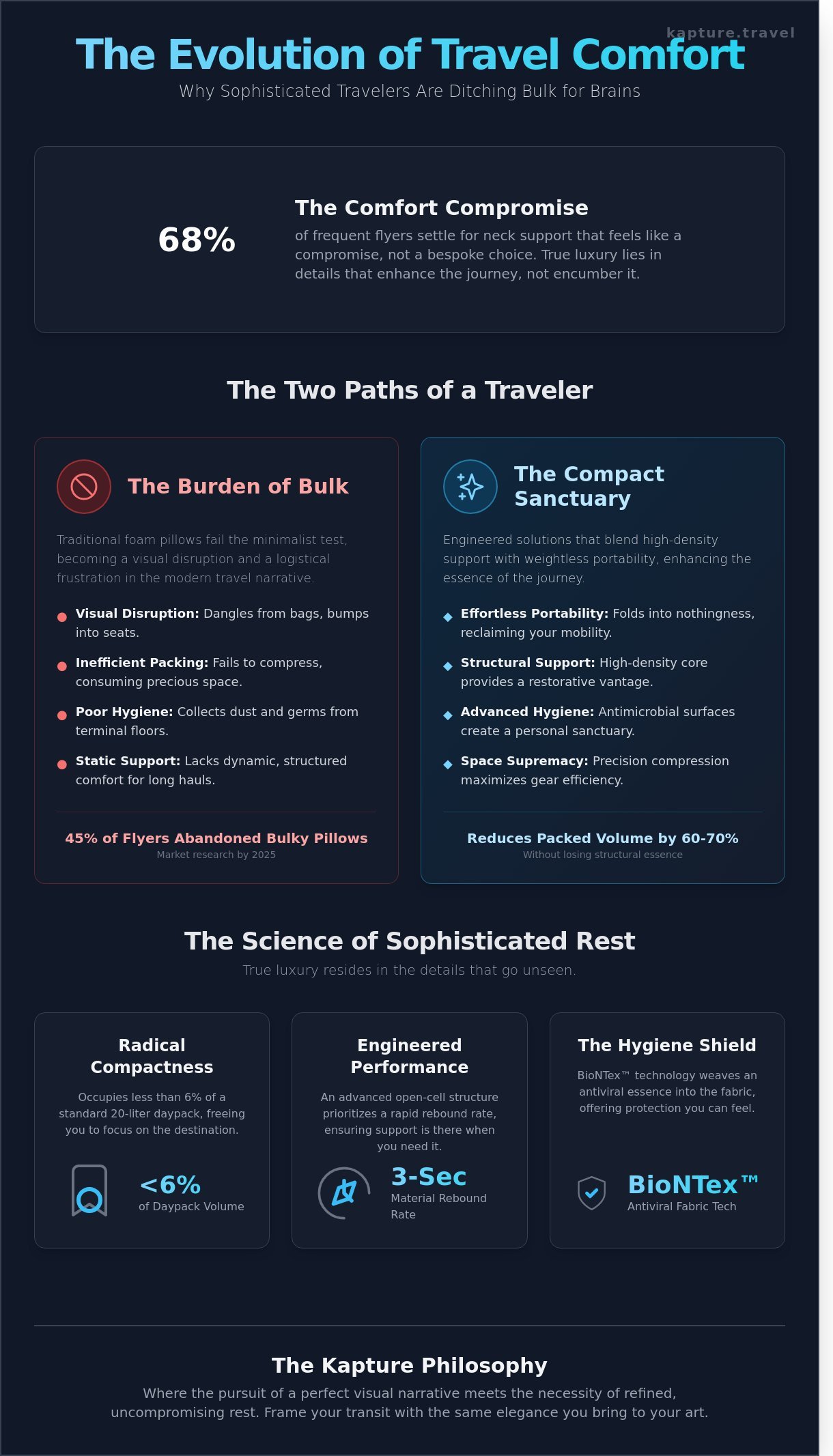 Compact travel pillow