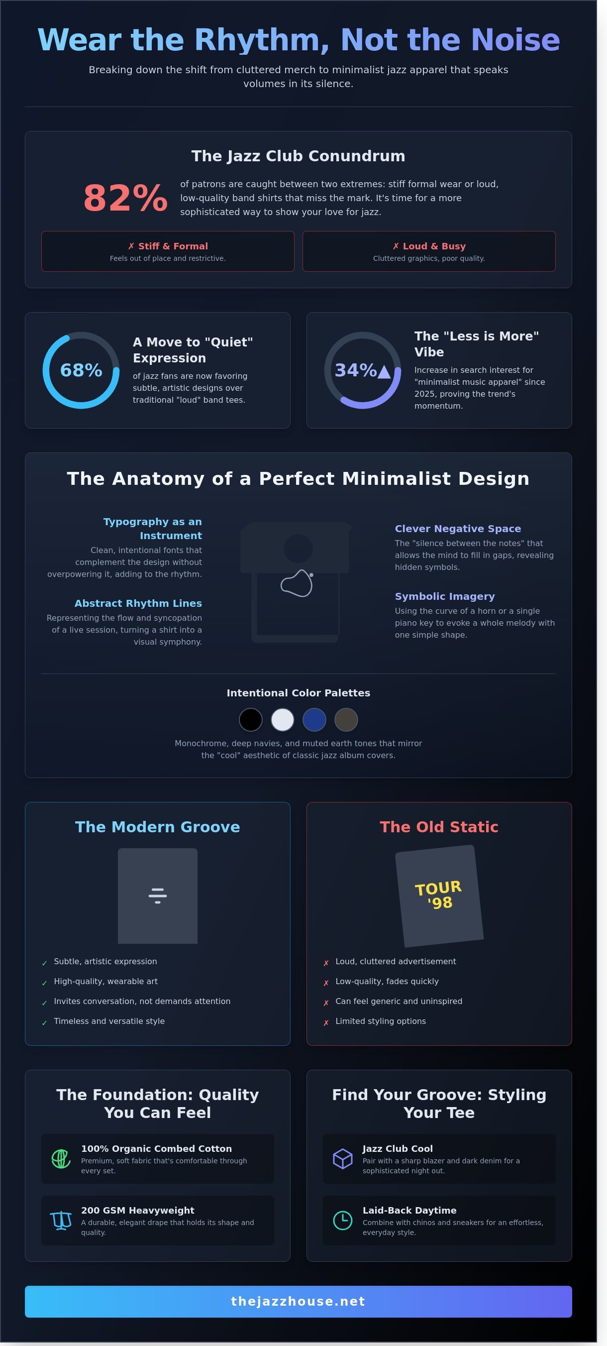 Minimalist jazz design tee