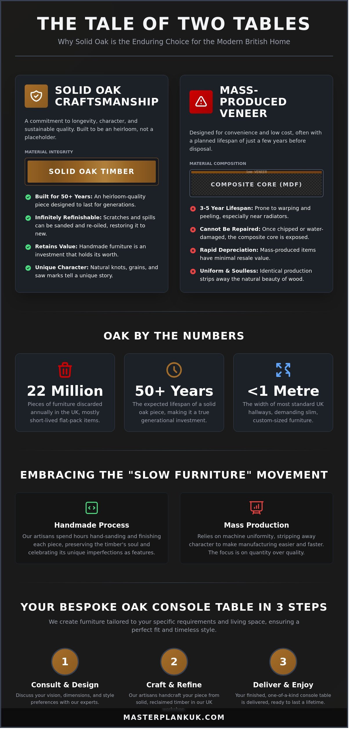 Console tables in oak